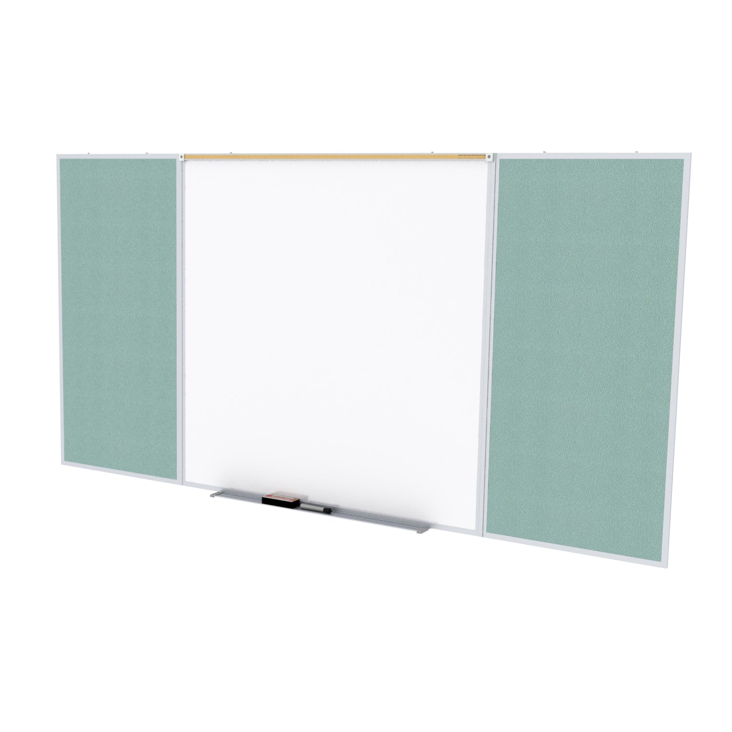 Ghent Porcelain Whiteboard / Vinyl Bulletin Combo Board, Magnetic, Style D, 5'H x 10'W, Stone_1