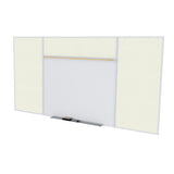 Ghent Porcelain Whiteboard / Vinyl Bulletin Combo Board, Magnetic, Style E, 5'H x 8'W, Ivory_1