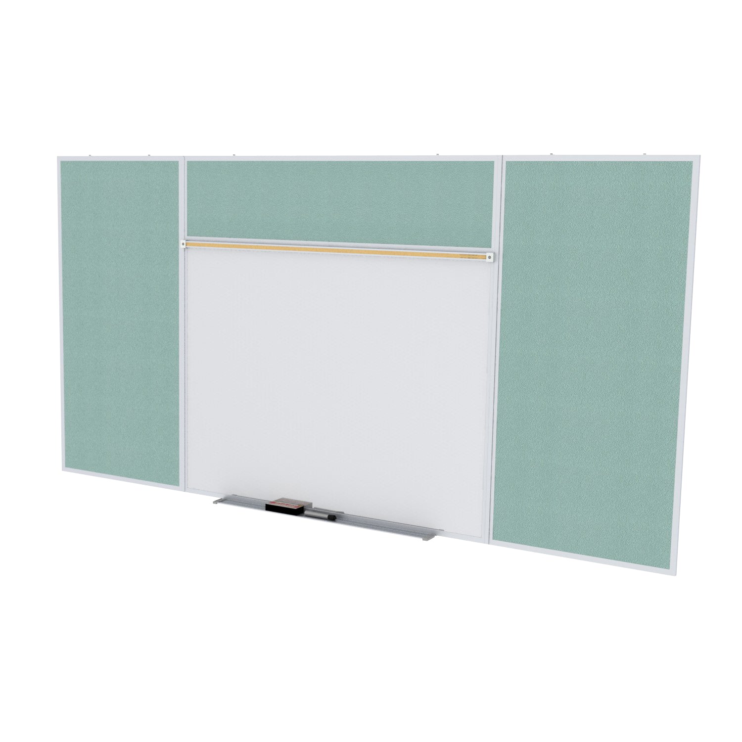 Ghent Porcelain Whiteboard / Vinyl Bulletin Combo Board, Magnetic, Style E, 5'H x 10'W, Stone_1