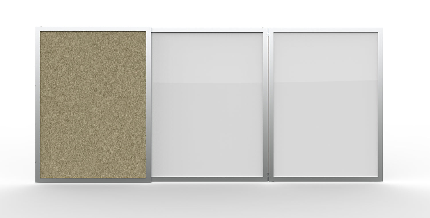 Ghent VisuALL PC Whiteboard Cabinet w/ Fabric Bulletin Board Exterior Doors, Beige_2