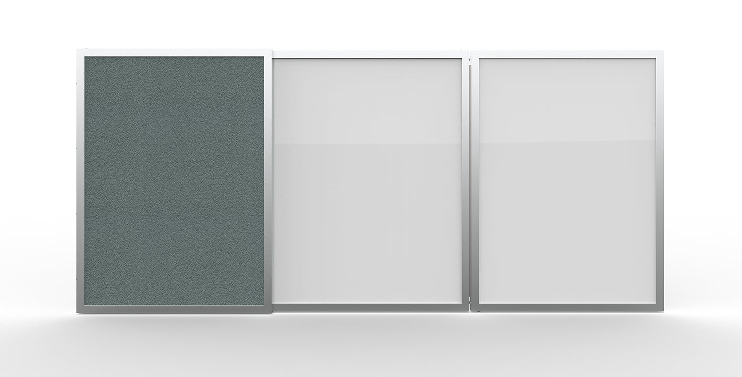 Ghent VisuALL PC Whiteboard Cabinet w/ Fabric Bulletin Board Exterior Doors, Gray_2