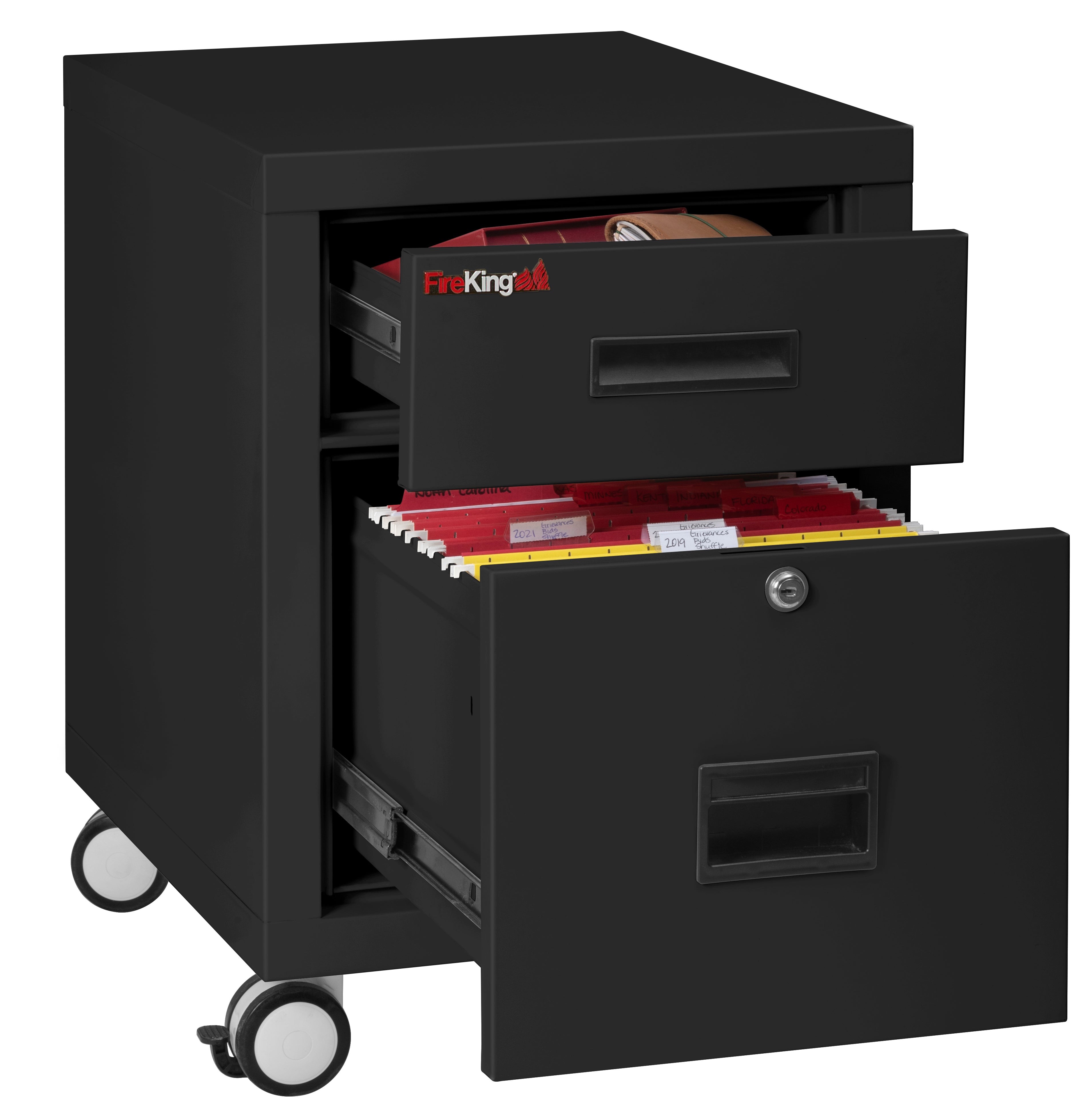 Mobile Pedestal 1-hour Fire-Rated Letter or Legal File Cabinet