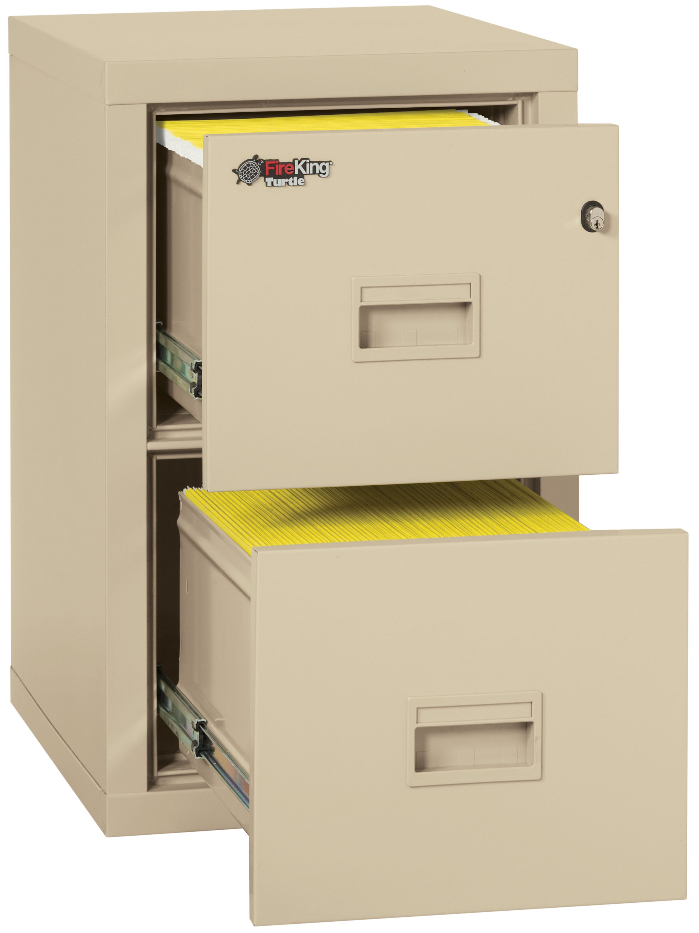 Fire Rated 2 drawer 22" depth letter/legal file cabinet