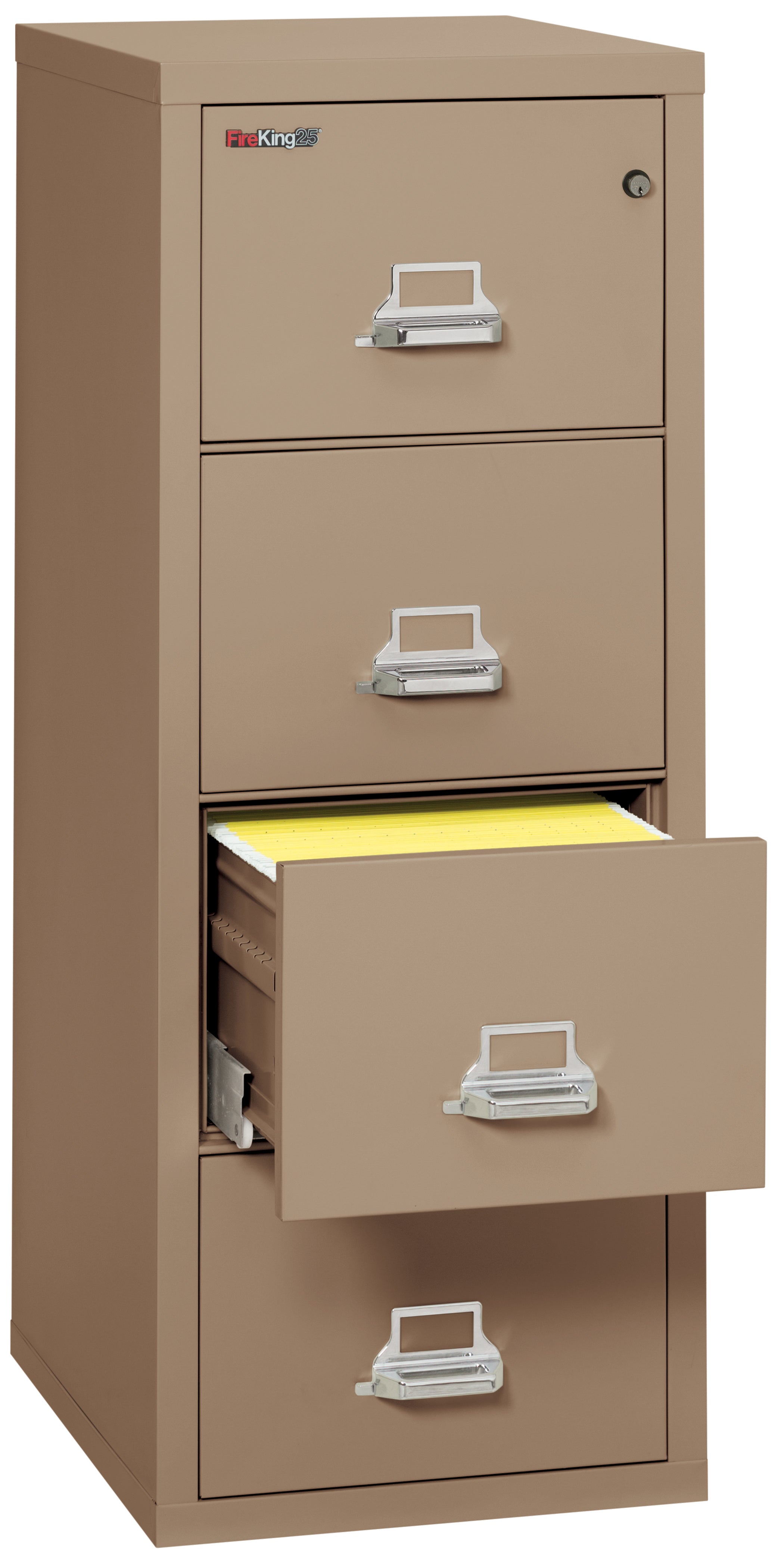 1 Hour Fire Resistant File Cabinet - 4 Drawer Legal 25" depth