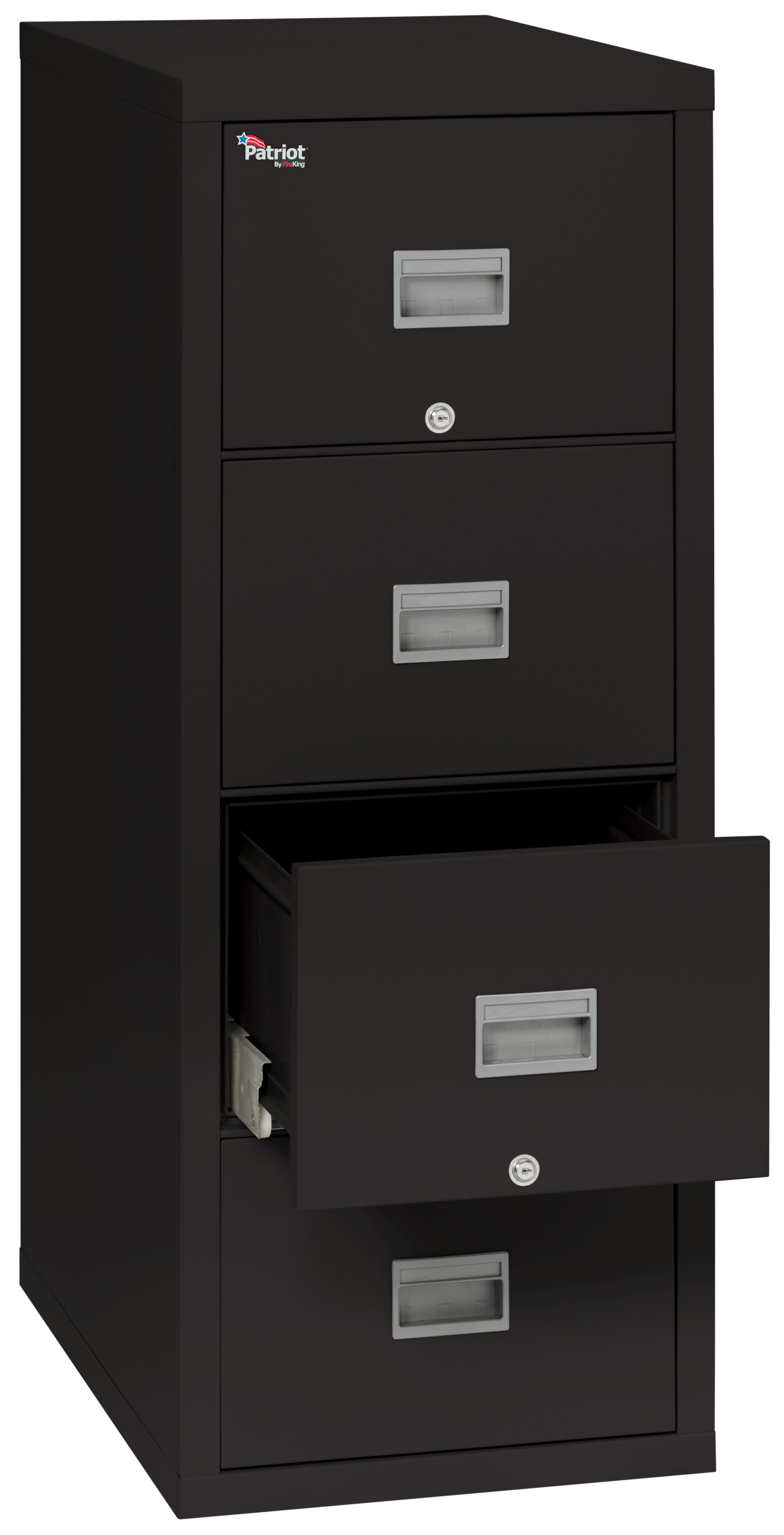 1 Hour Fire Resistant 25" depth File Cabinet with 4 Drawers filing Letter or Legal hanging folders