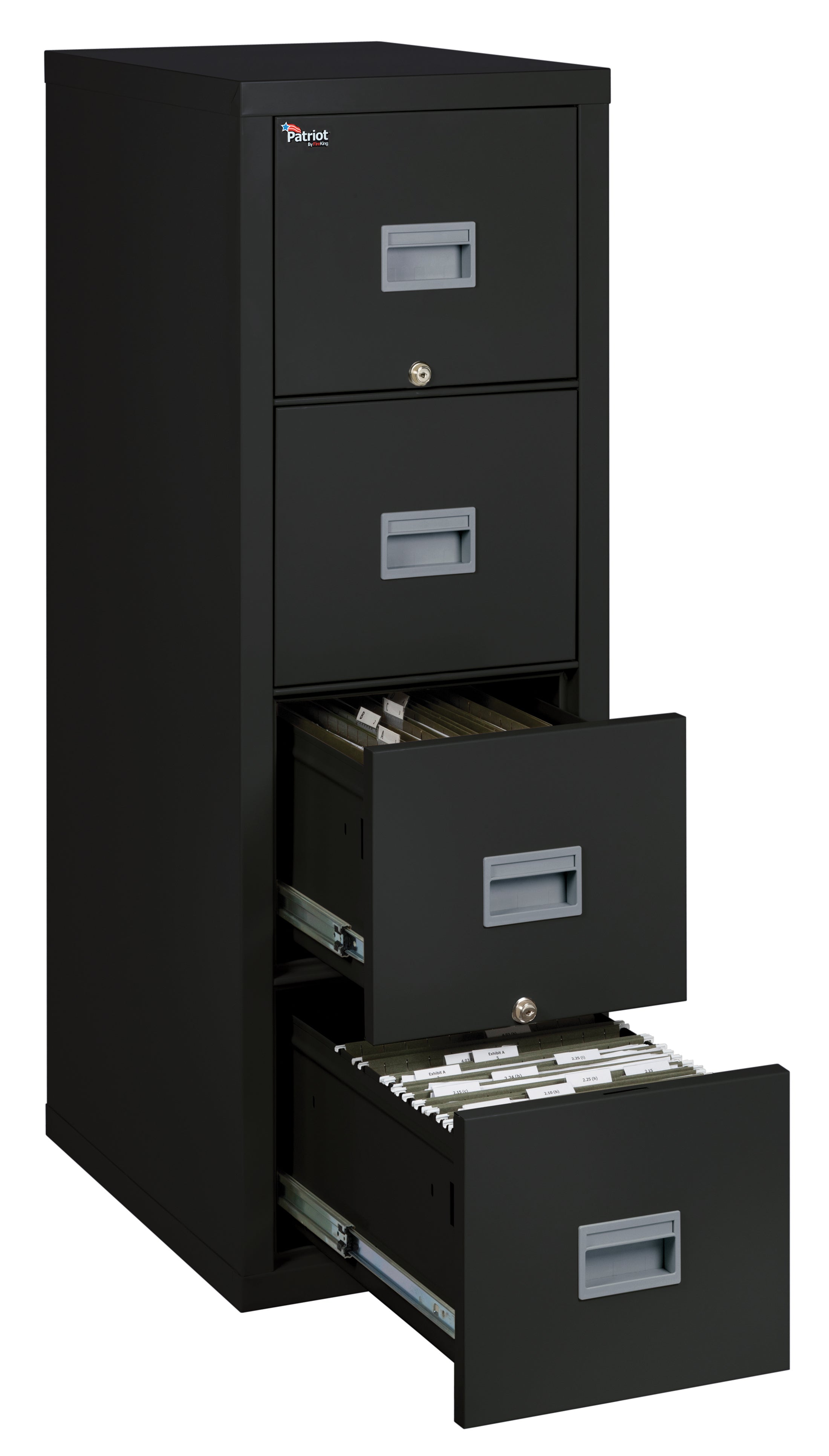 1 Hour Fire Resistant 25" depth File Cabinet with 4 Drawers filing Letter or Legal hanging folders