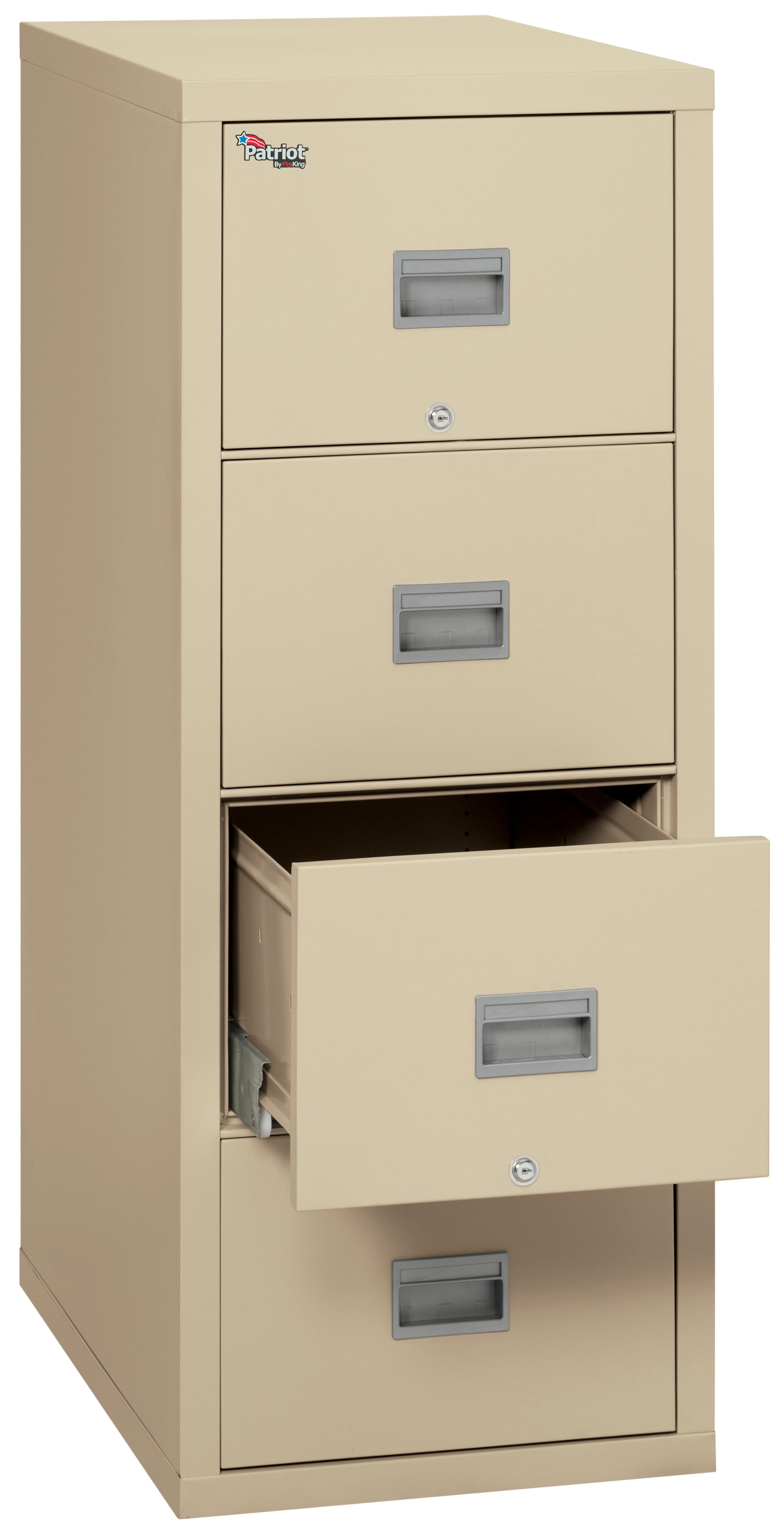 1 Hour Fire Resistant 25" depth File Cabinet with 4 Drawers filing Letter or Legal hanging folders