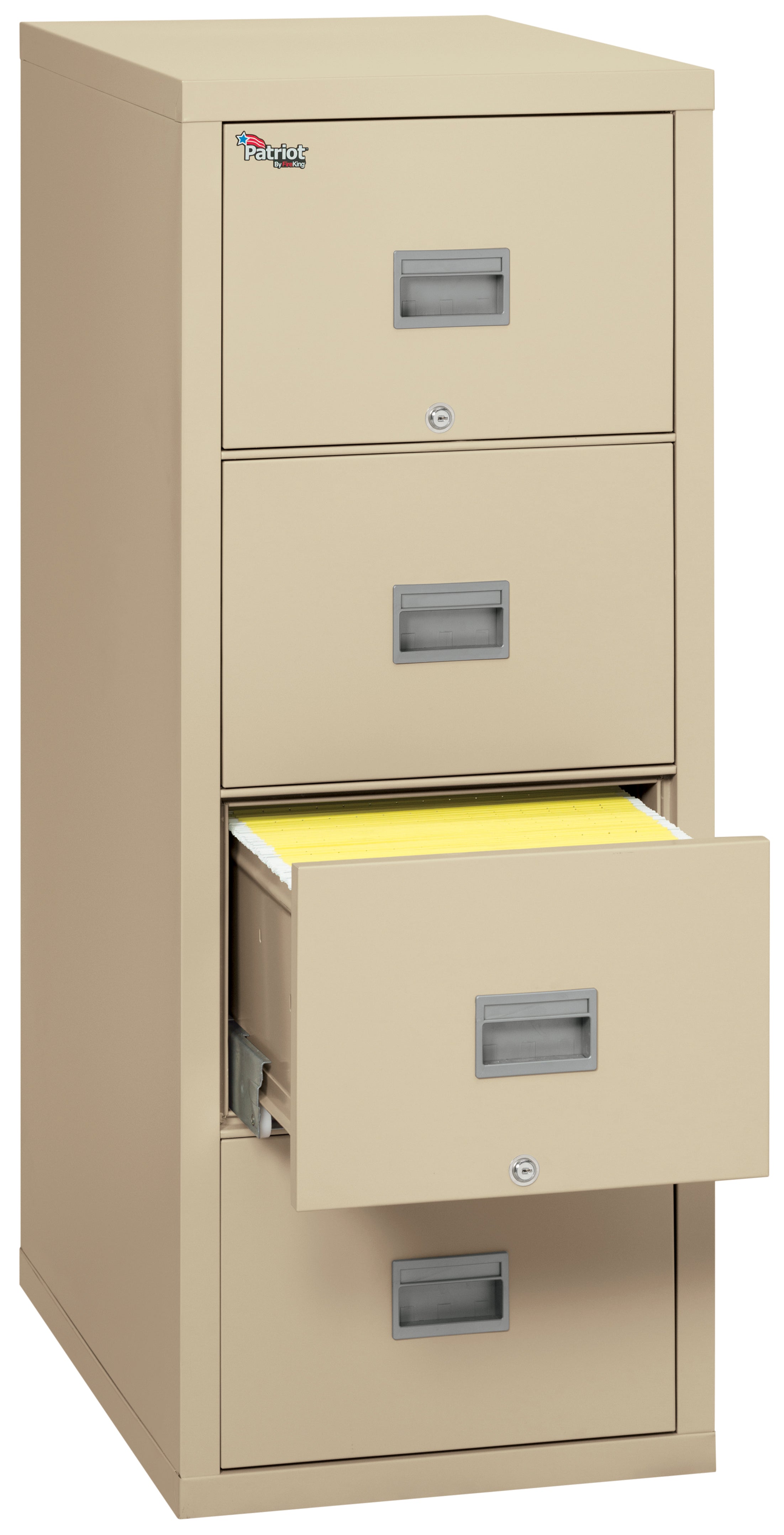 1 hour fire resistant 31" depth file cabinet with 4 drawers filing letter hanging folders