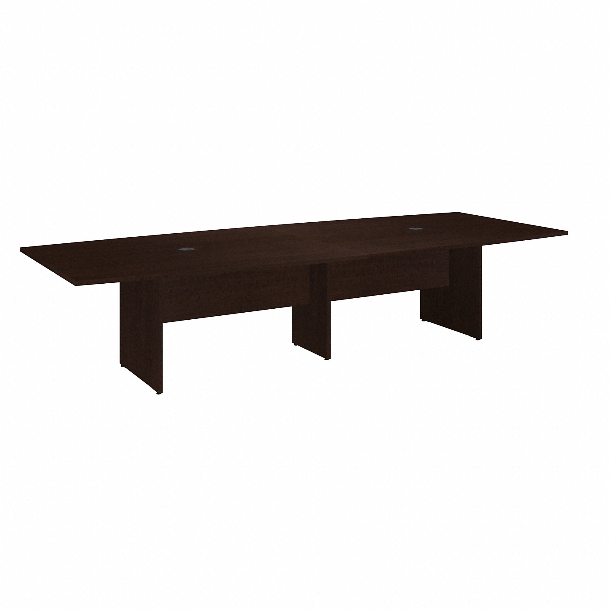 Bush Business Furniture 120W x 48D Boat Shaped Conference Table with Wood Base | Position 6