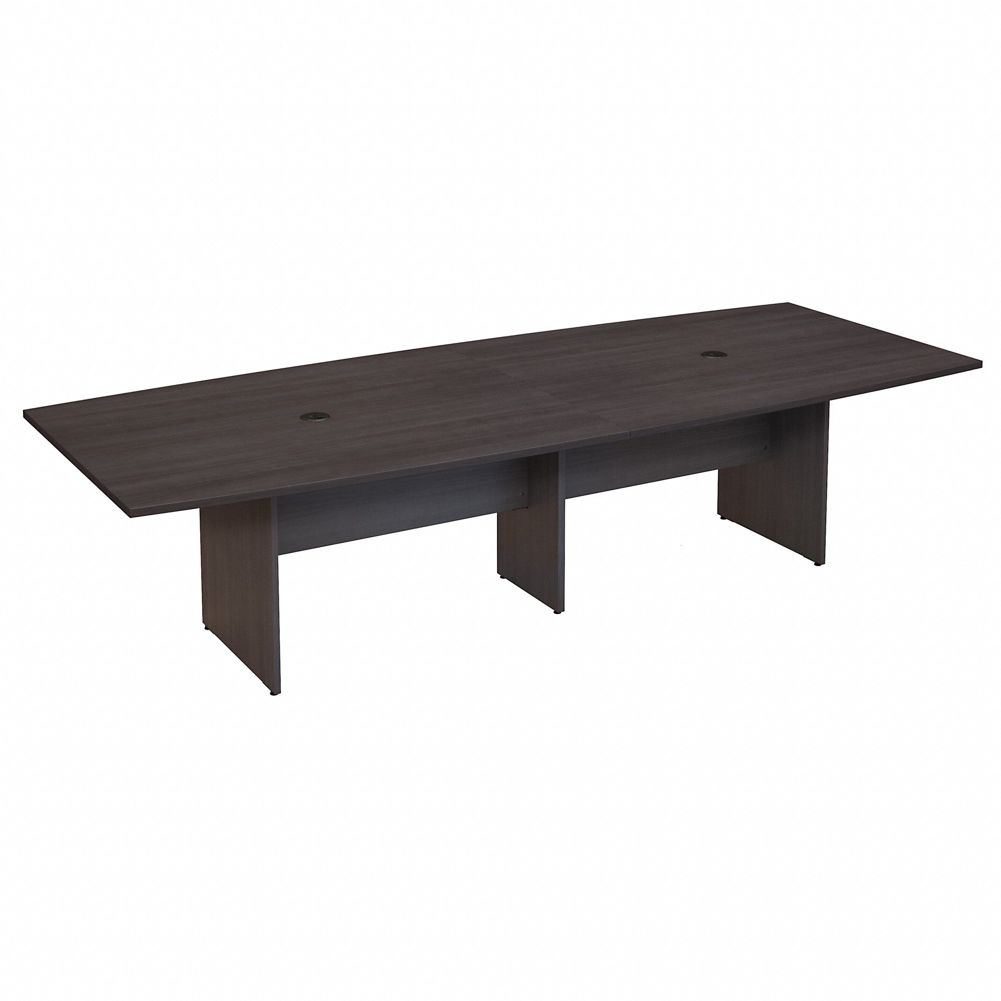 Bush Business Furniture 120W x 48D Boat Shaped Conference Table with Wood Base | Position 20