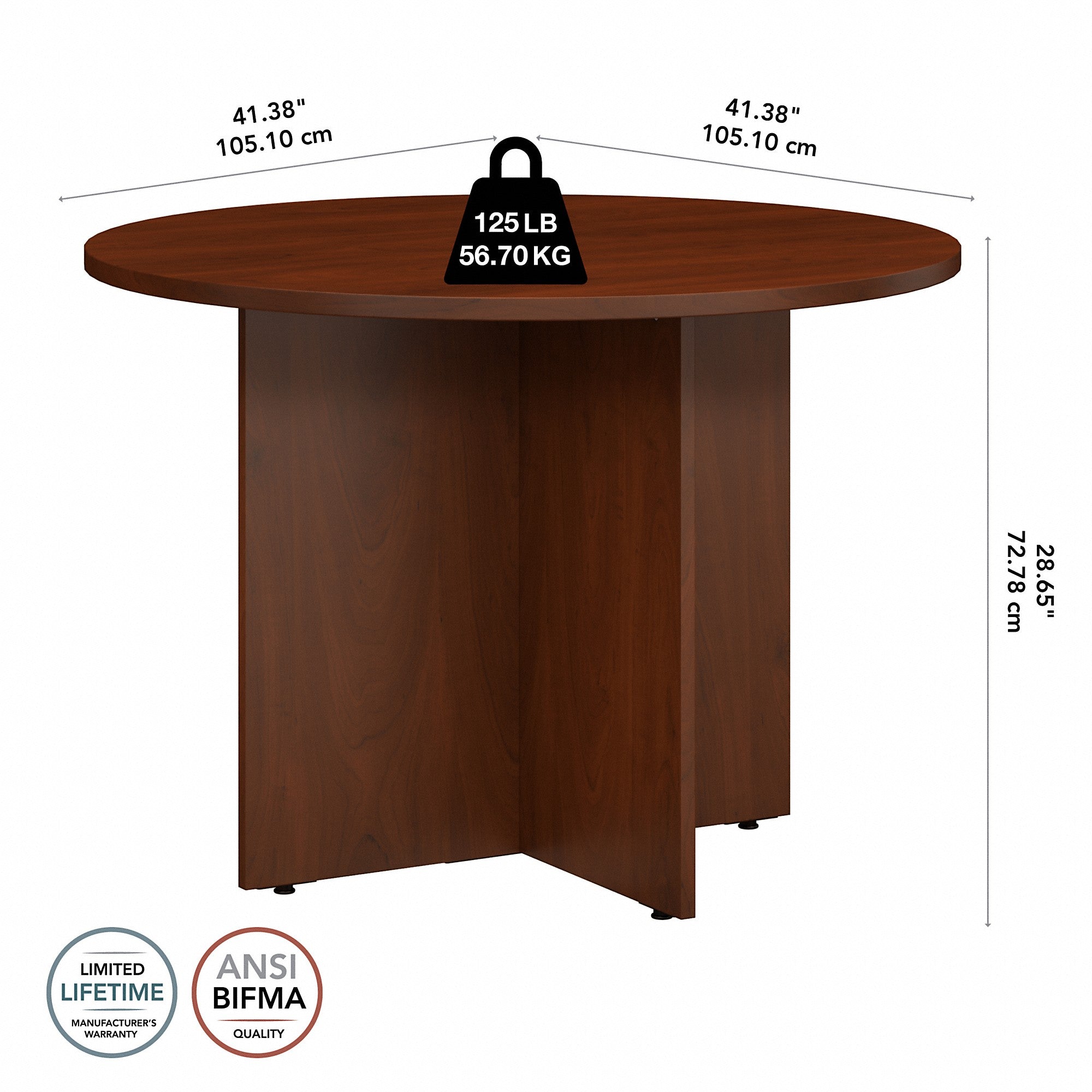 Bush Business Furniture 42W Round Conference Table with Wood Base | Position 6