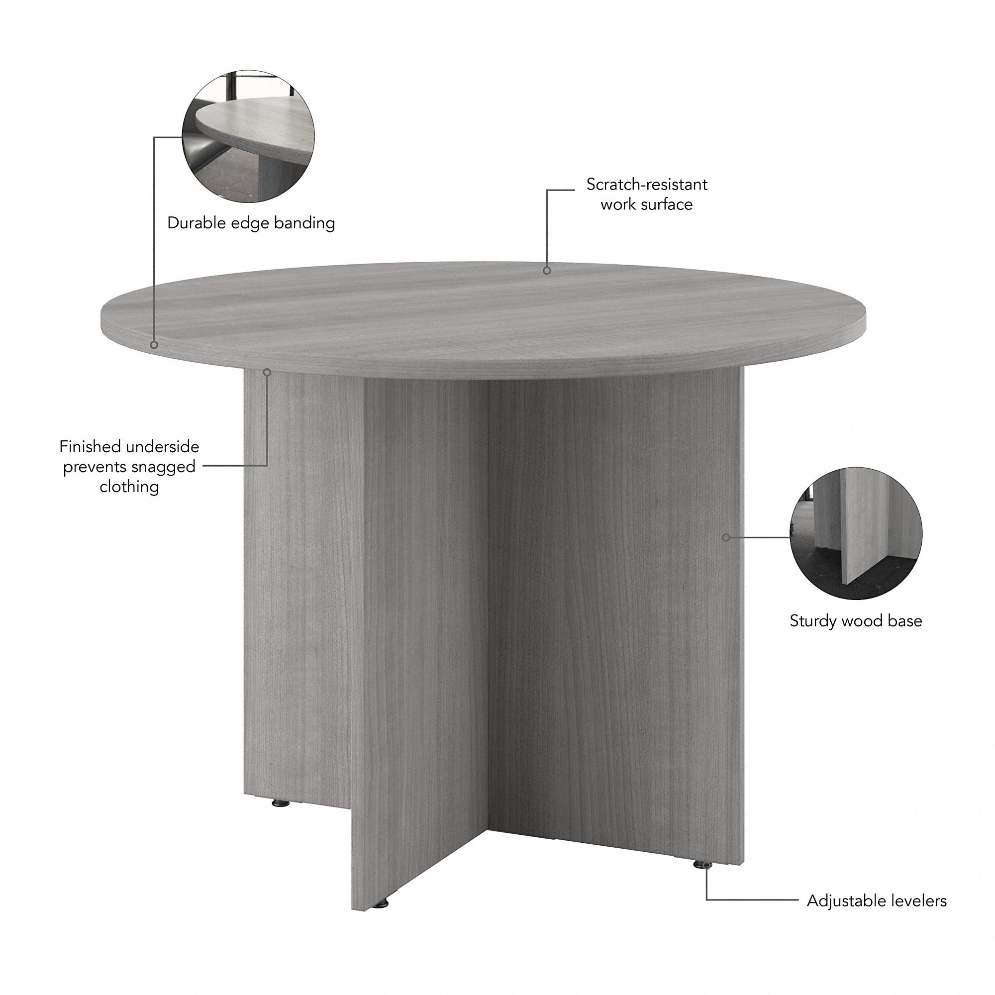 Bush Business Furniture 42W Round Conference Table with Wood Base | Position 18