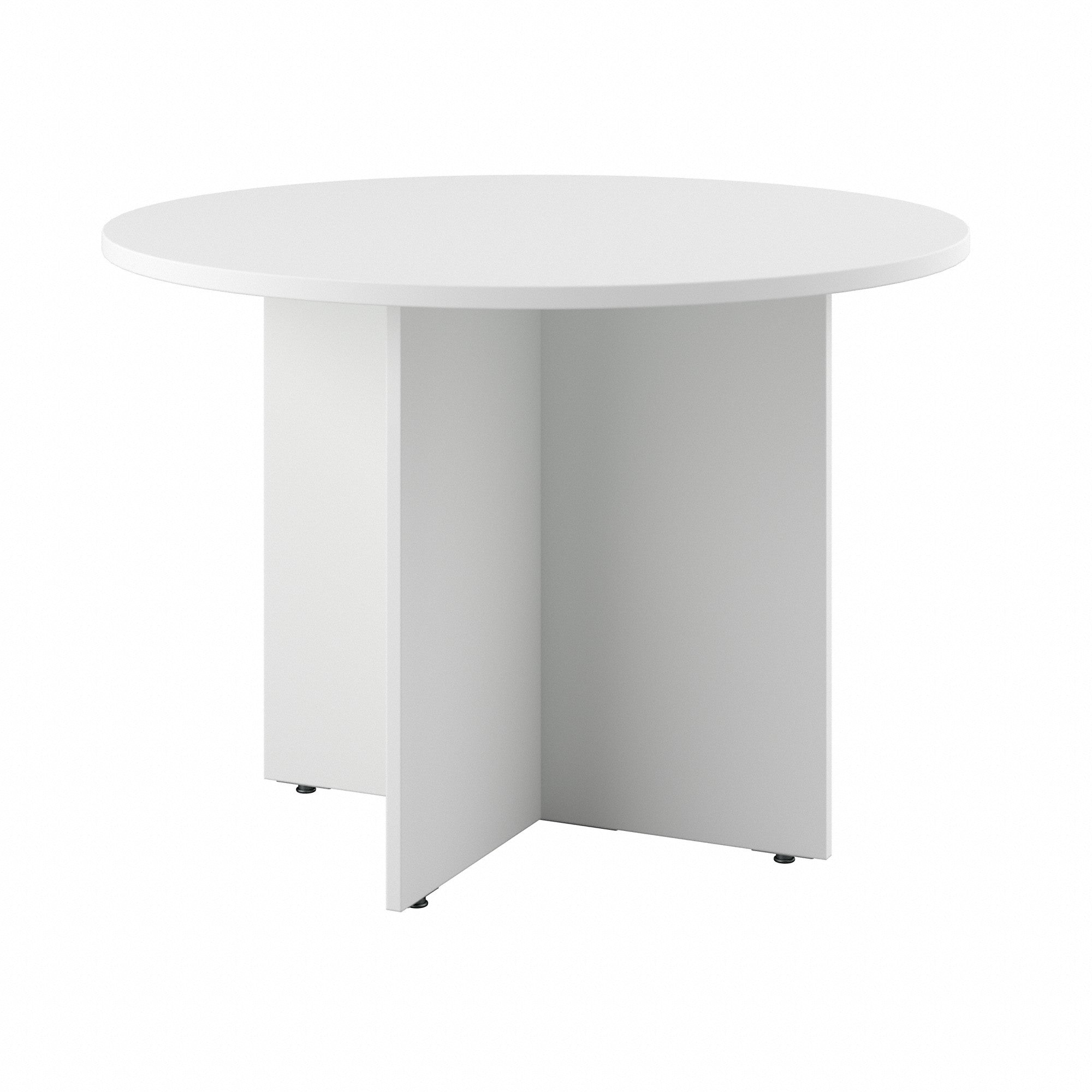 Bush Business Furniture 42W Round Conference Table with Wood Base | Position 30