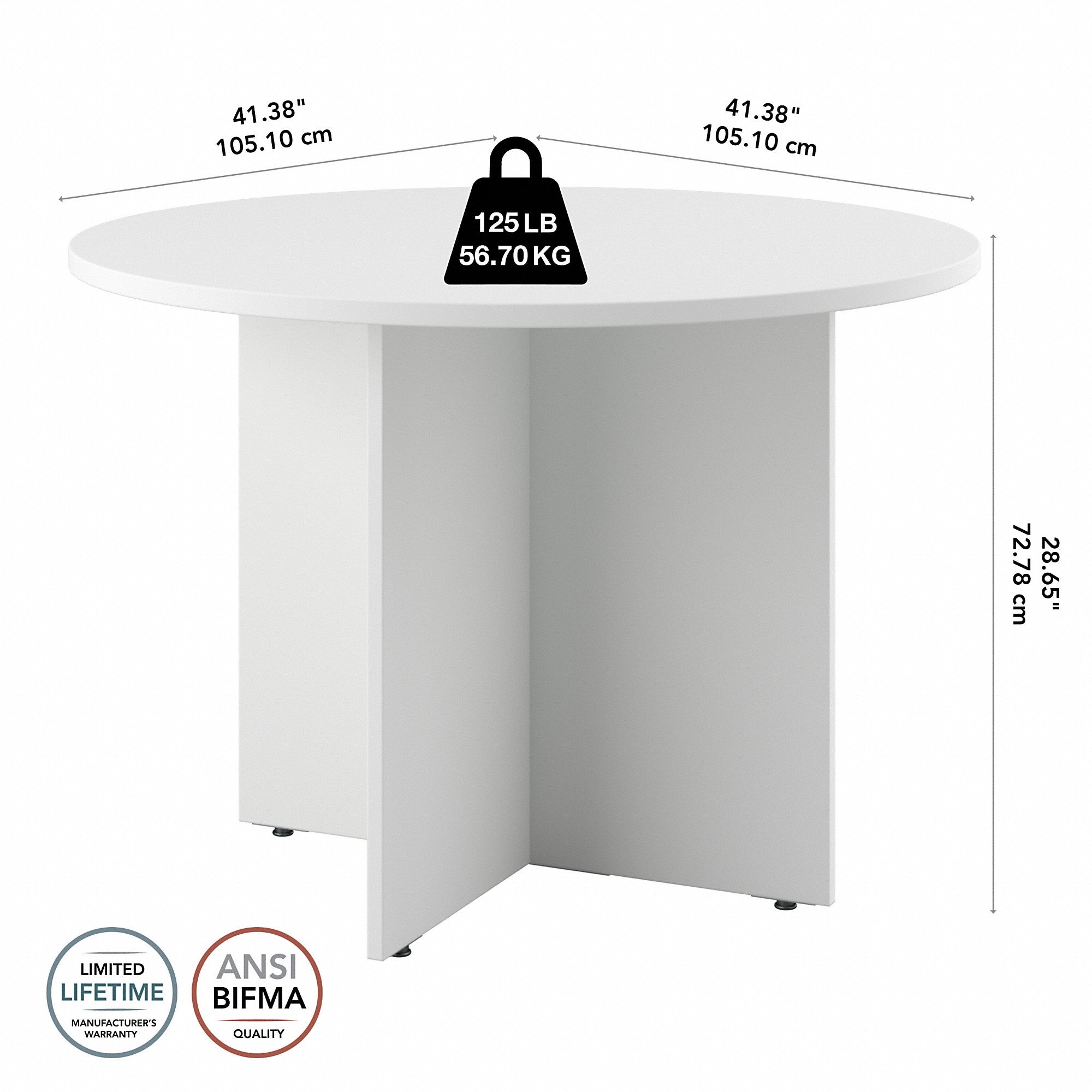 Bush Business Furniture 42W Round Conference Table with Wood Base | Position 36