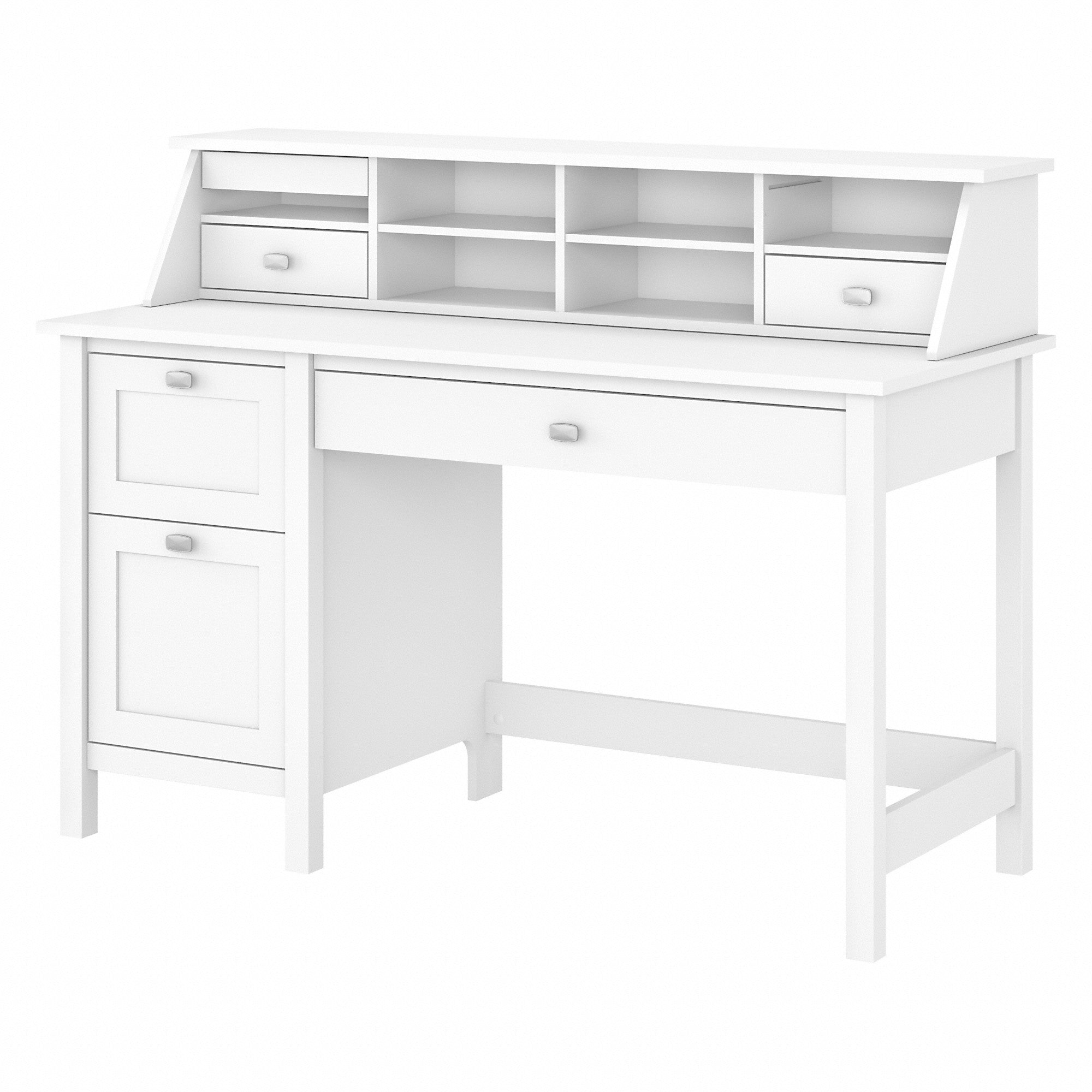 Bush Furniture Broadview 54W Computer Desk with Drawers and Desktop Organizer