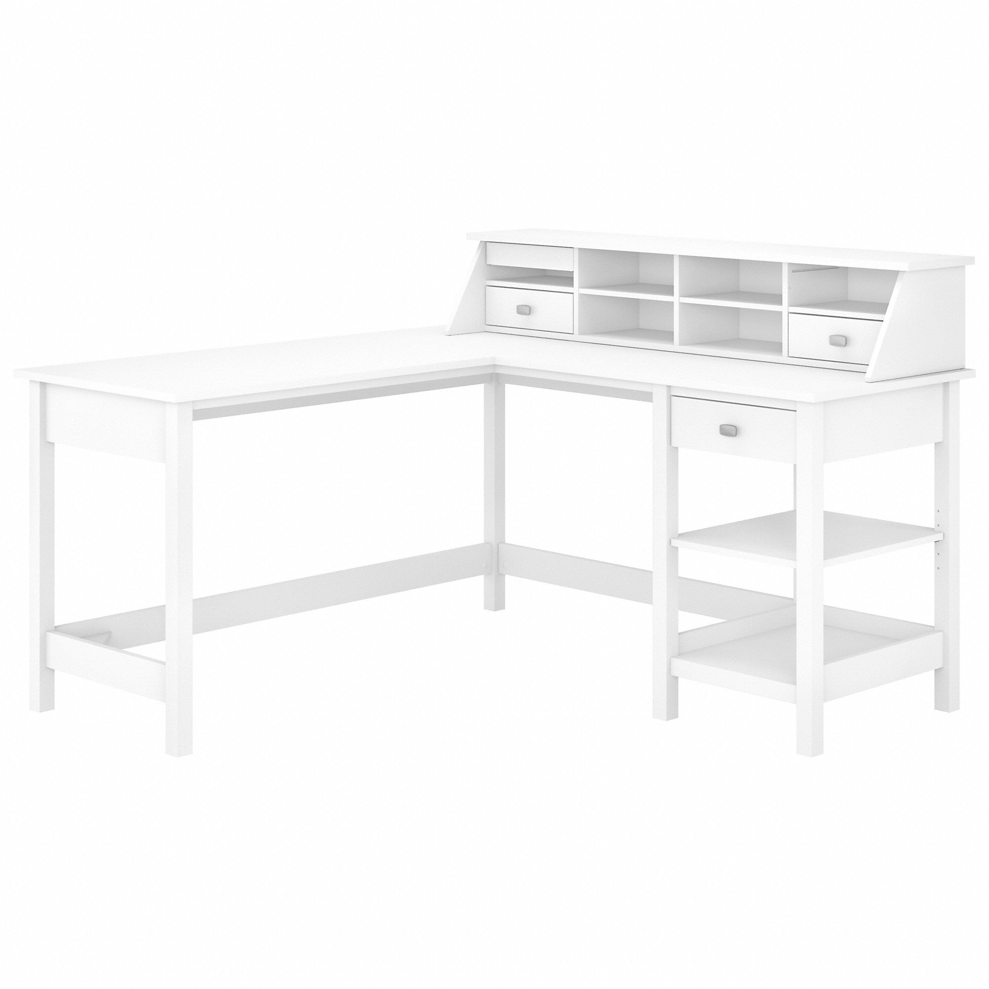 Bush Furniture Broadview 60W L Shaped Computer Desk with Storage and Desktop Organizer