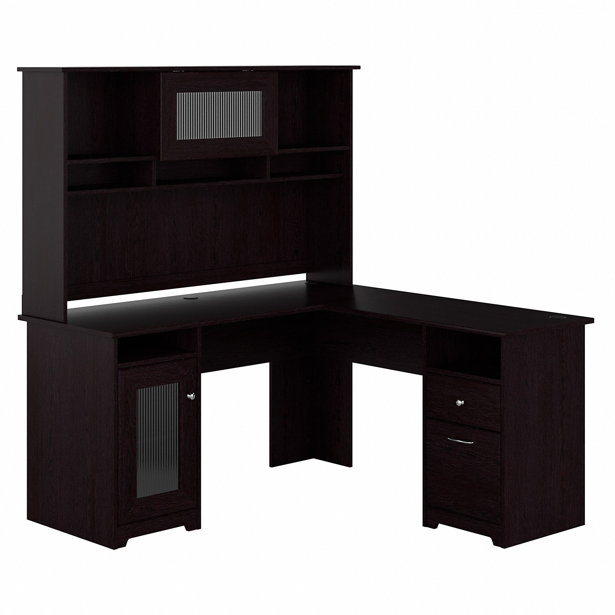 Bush Furniture Cabot 60W L Shaped Computer Desk with Hutch