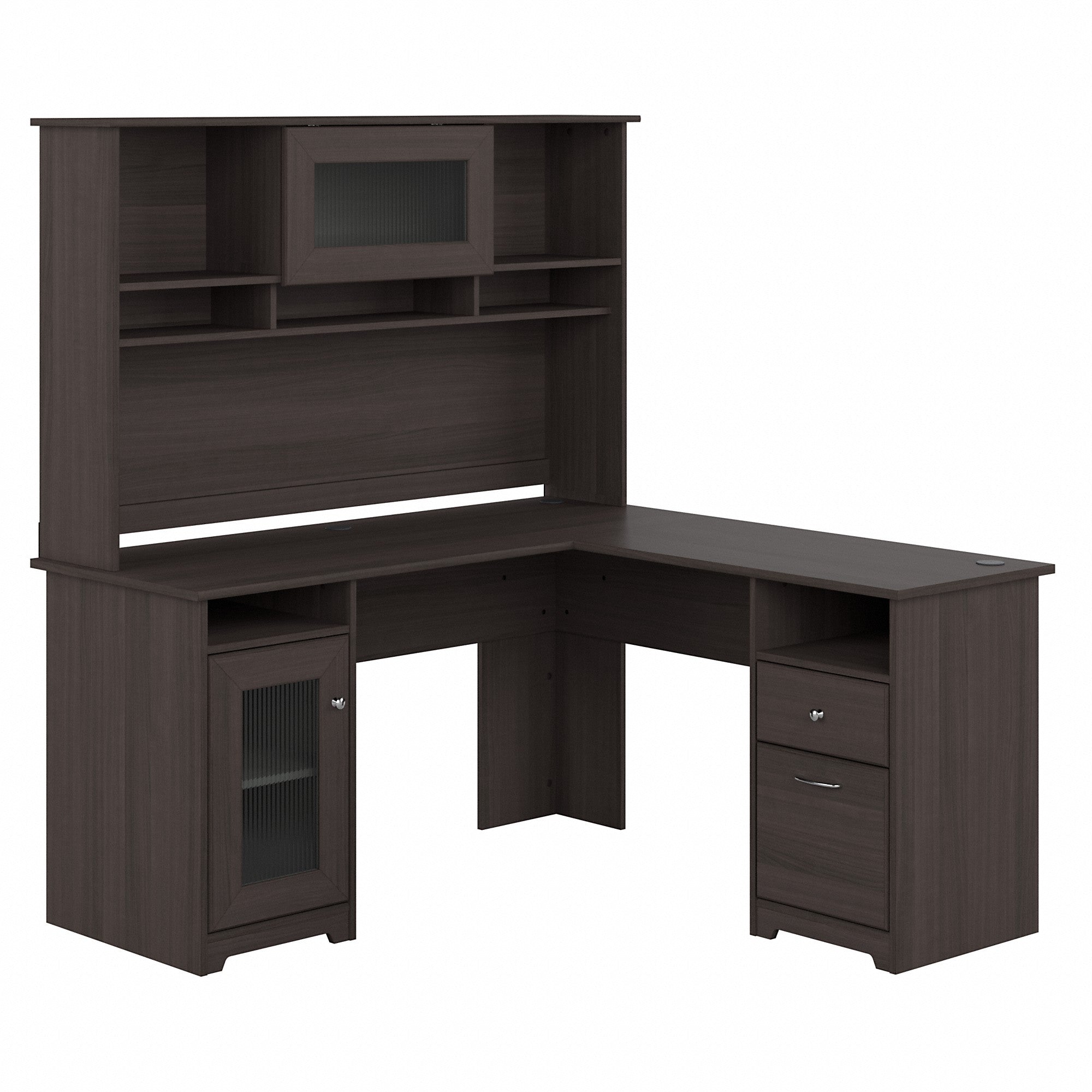 Bush Furniture Cabot 60W L Shaped Computer Desk with Hutch and Storage