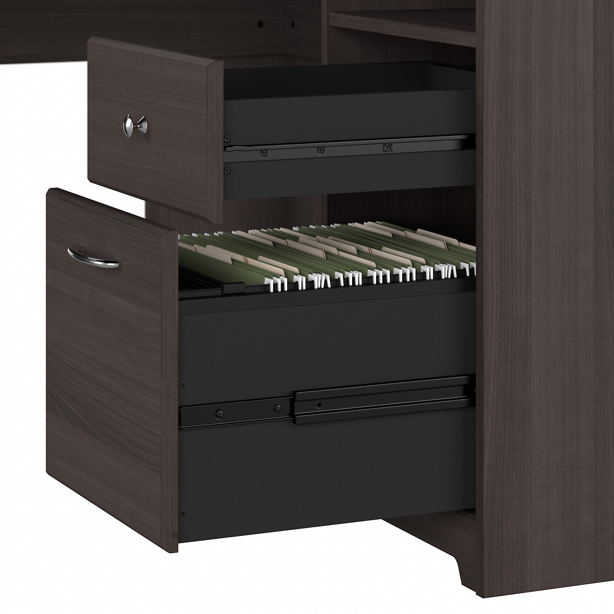 Bush Furniture Cabot 60W L Shaped Computer Desk with Hutch and Storage