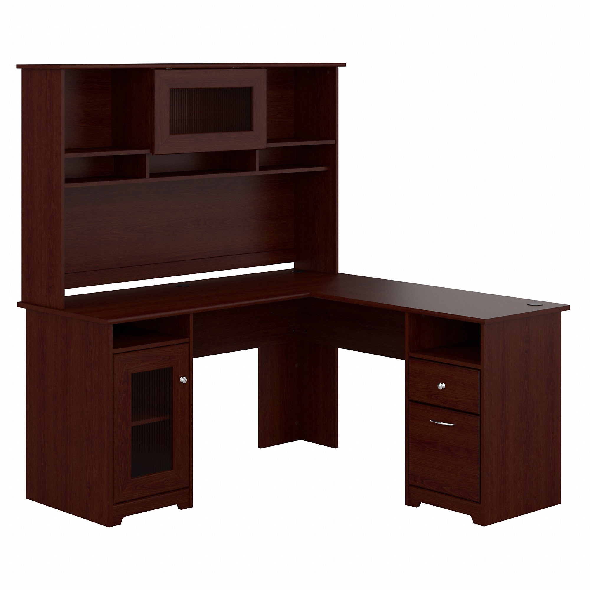 Bush Furniture Cabot 60W L Shaped Computer Desk with Hutch and Storage