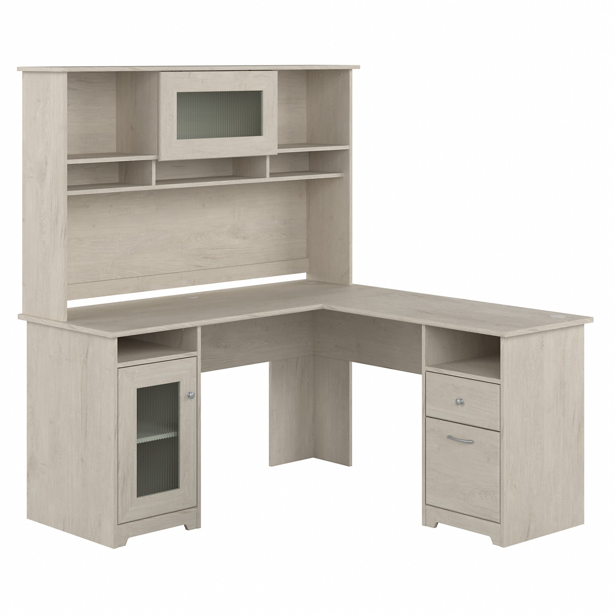 Bush Furniture Cabot 60W L Shaped Computer Desk with Hutch and Storage