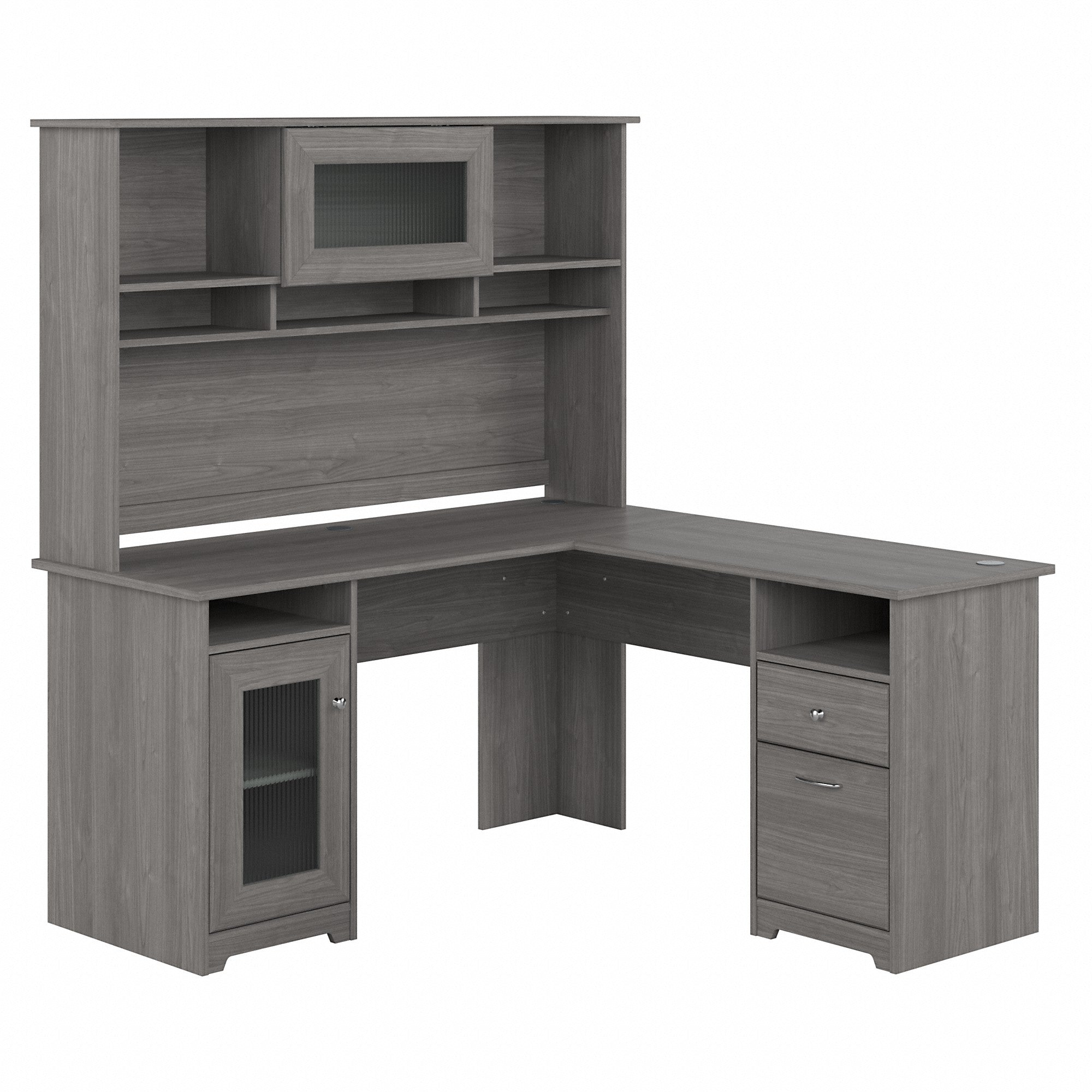 Bush Furniture Cabot 60W L Shaped Computer Desk with Hutch and Storage