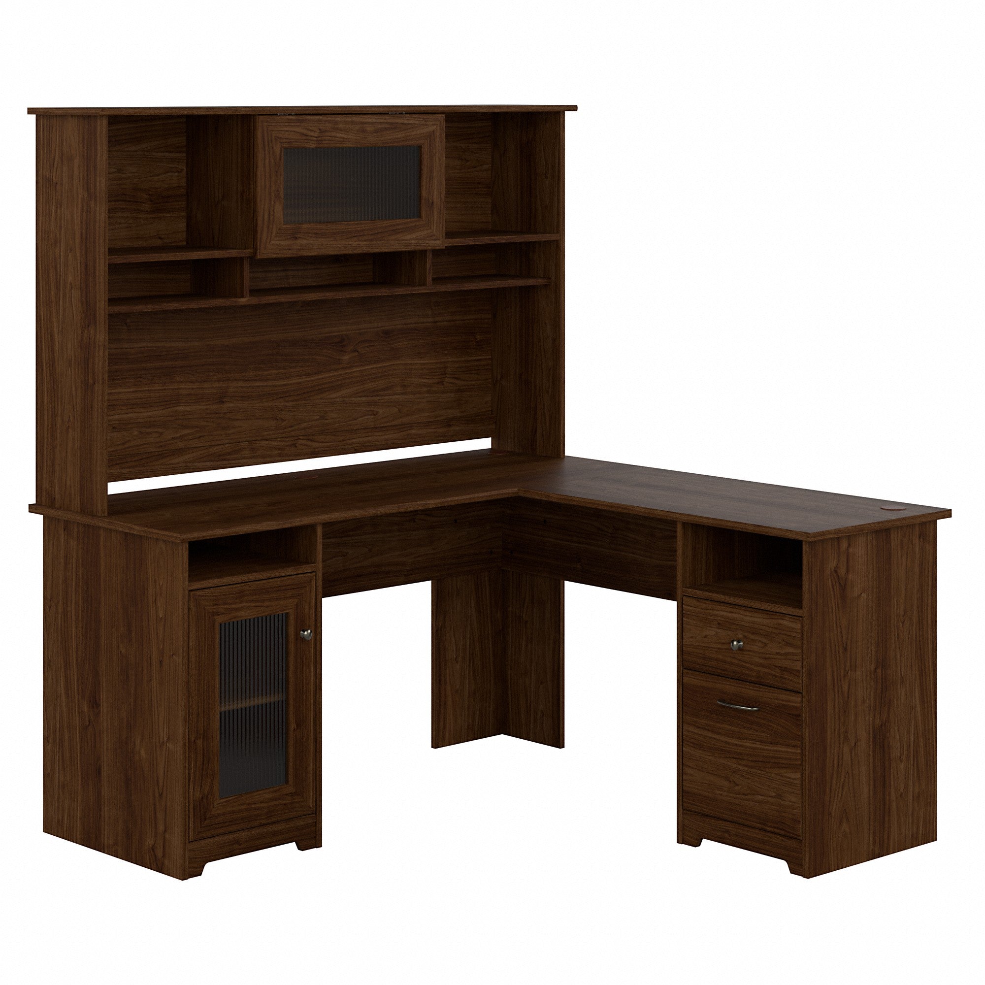 Bush Furniture Cabot 60W L Shaped Computer Desk with Hutch and Storage