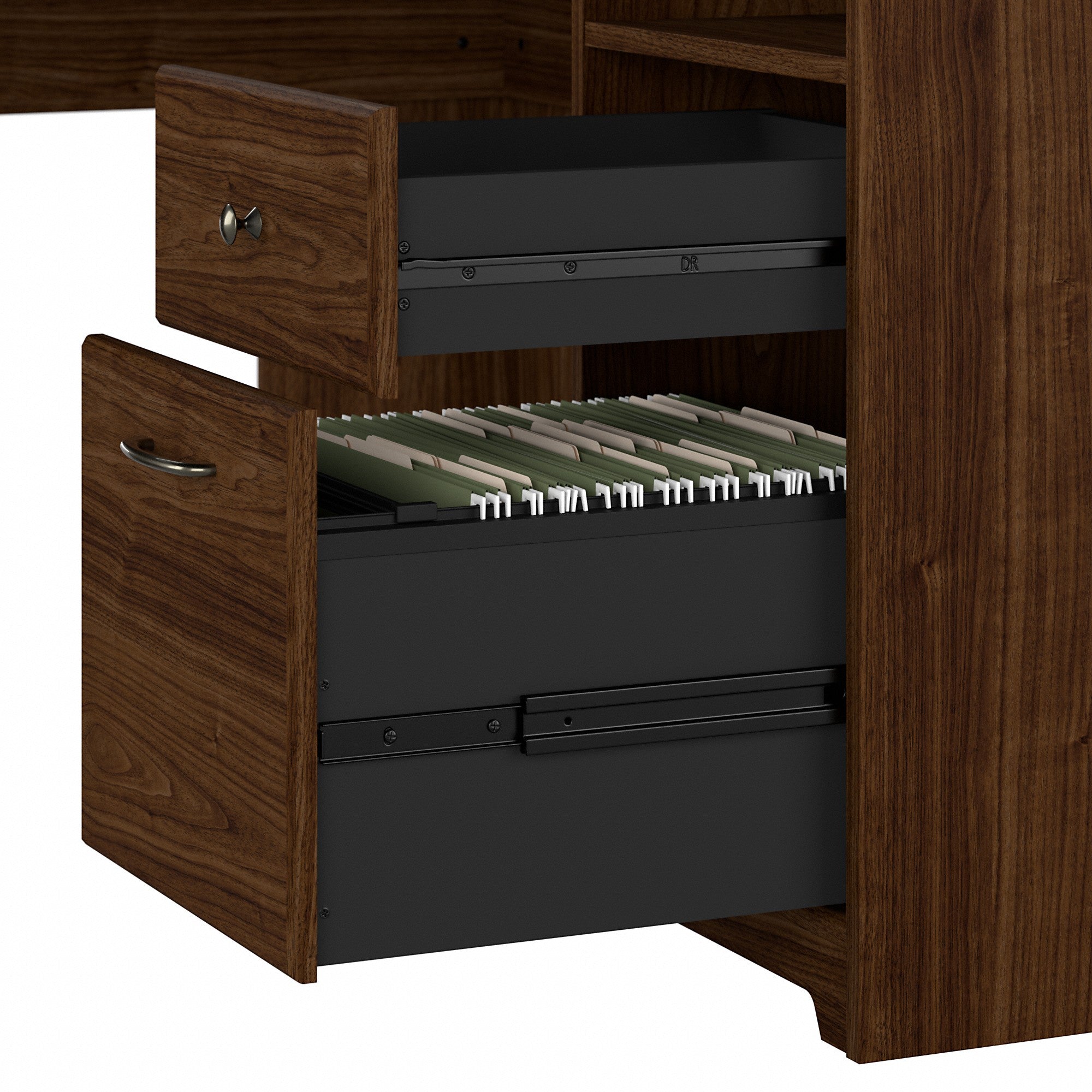 Bush Furniture Cabot 60W L Shaped Computer Desk with Hutch and Storage