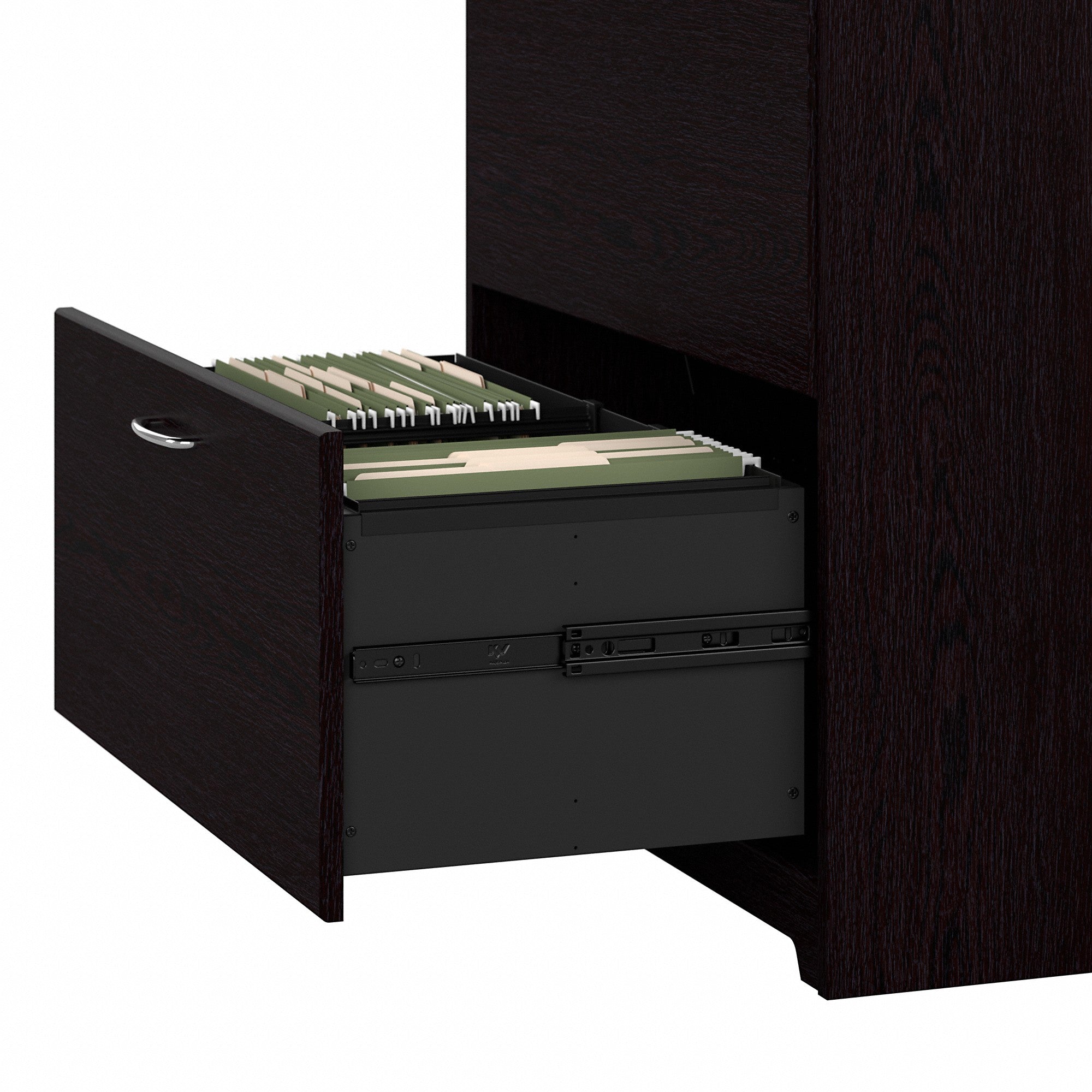 Bush Furniture Cabot 60W L Shaped Computer Desk with Hutch and Lateral File Cabinet