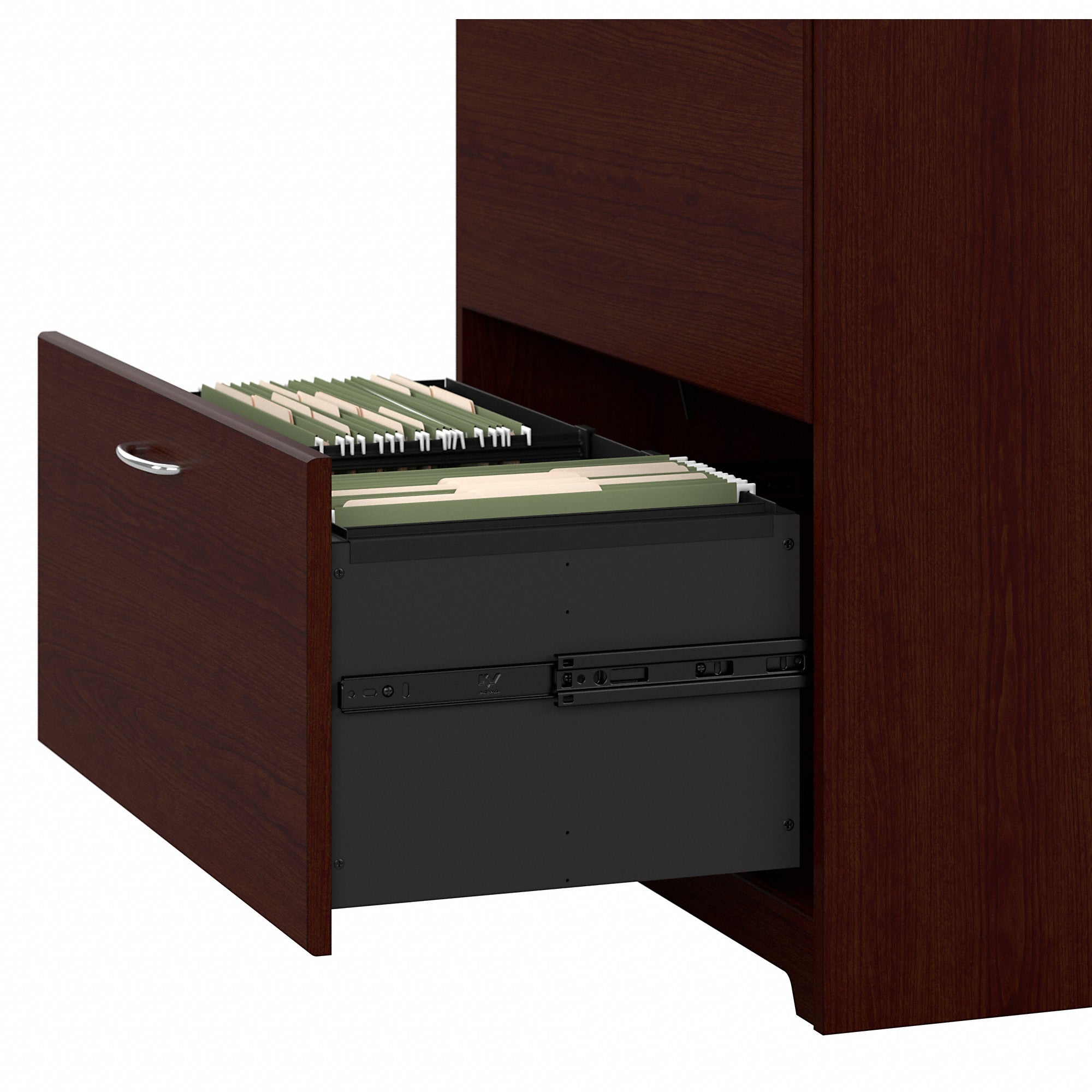 Bush Furniture Cabot 60W L Shaped Computer Desk with Hutch and Lateral File Cabinet