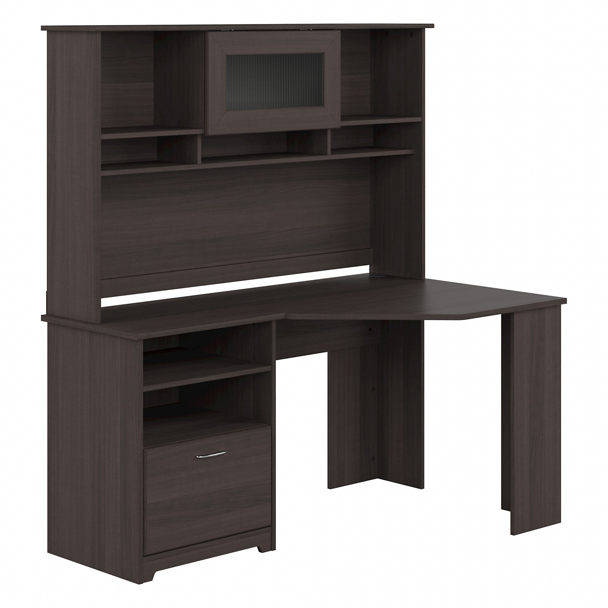 Bush Furniture Cabot 60W Corner Desk with Hutch