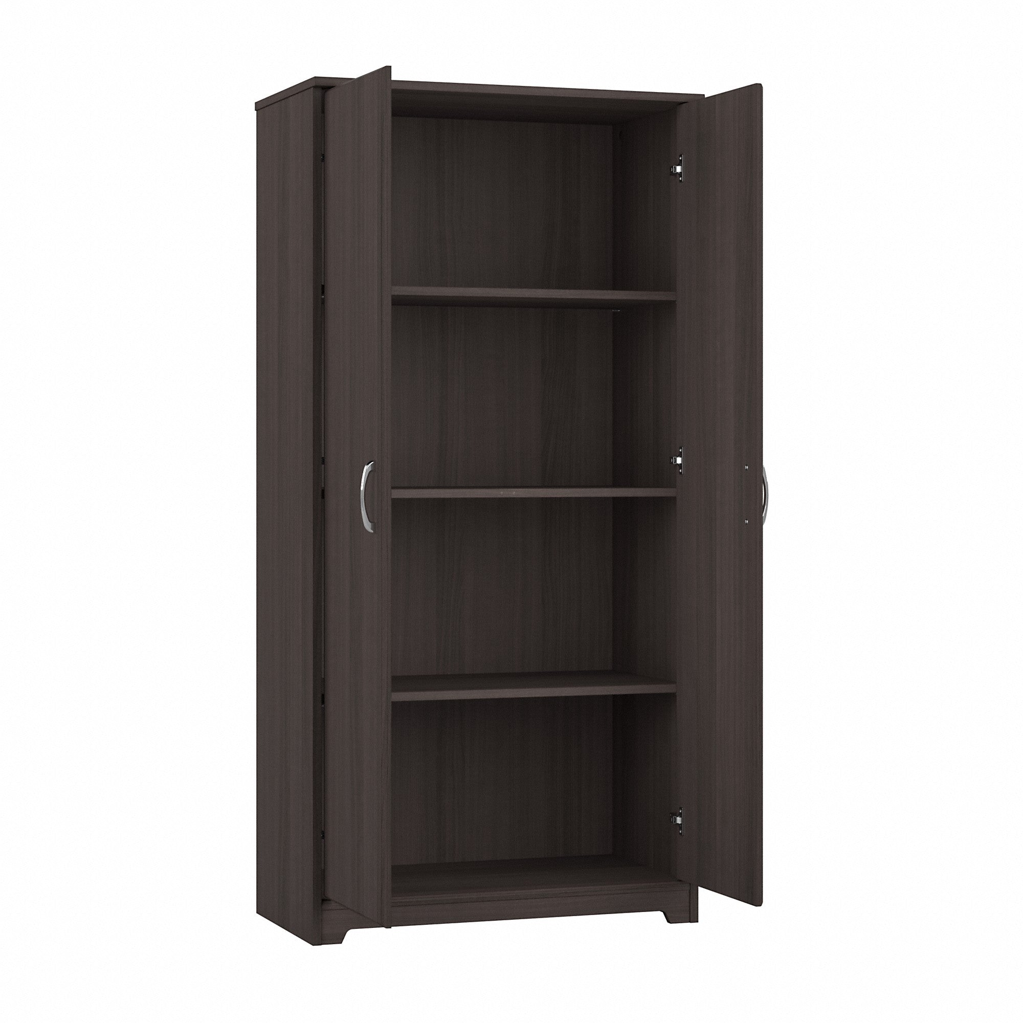 Bush Furniture Cabot 60W L Shaped Computer Desk with Hutch and Tall Storage Cabinet