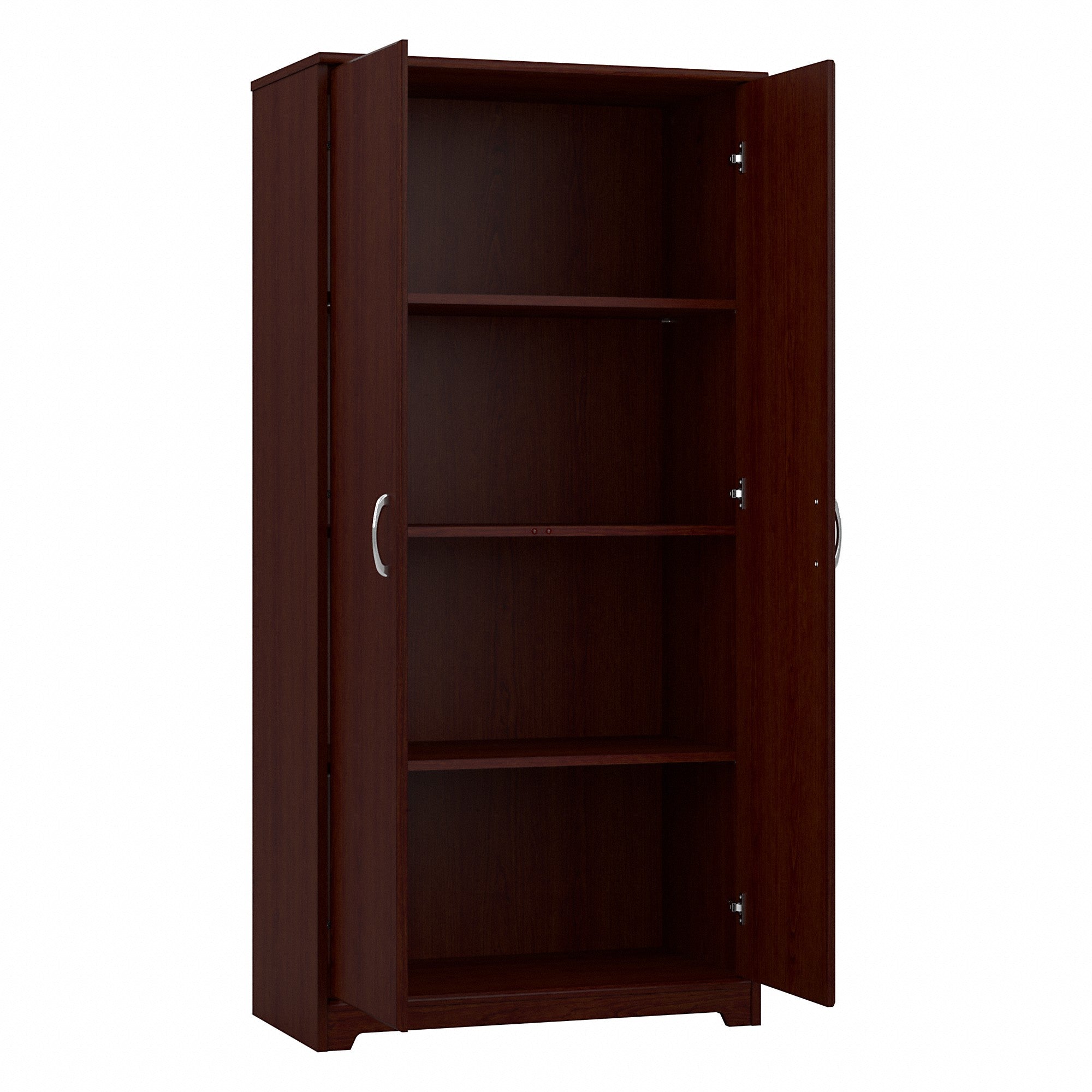 Bush Furniture Cabot 60W L Shaped Computer Desk with Hutch and Tall Storage Cabinet