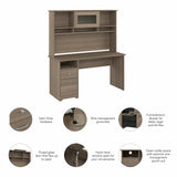 Bush Furniture Cabot 60W Computer Desk with Hutch