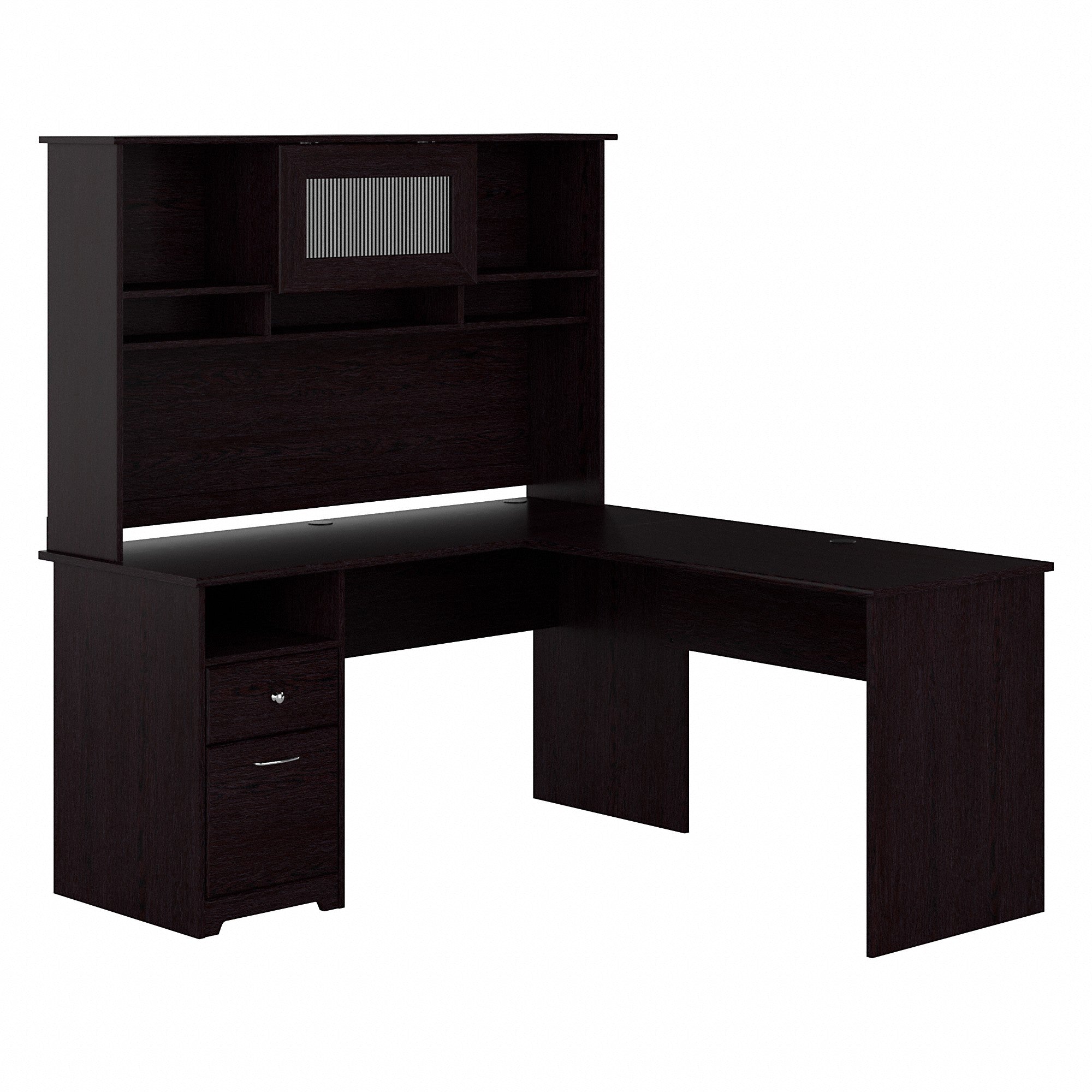 Bush Furniture Cabot 60W L Shaped Computer Desk with Hutch and Drawers