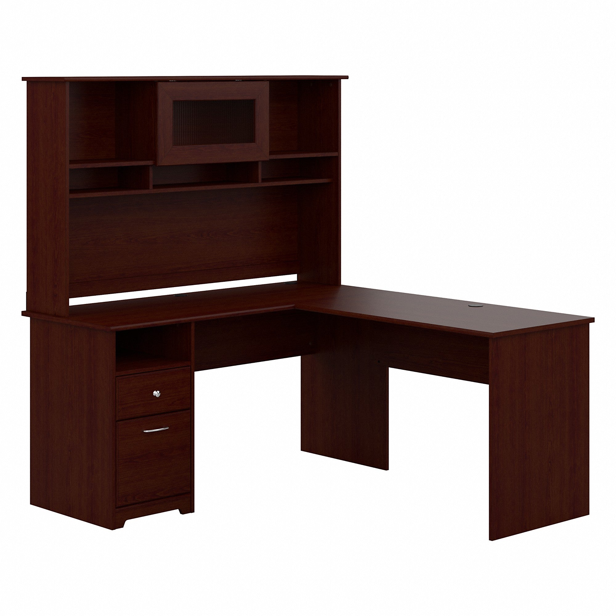 Bush Furniture Cabot 60W L Shaped Computer Desk with Hutch and Drawers