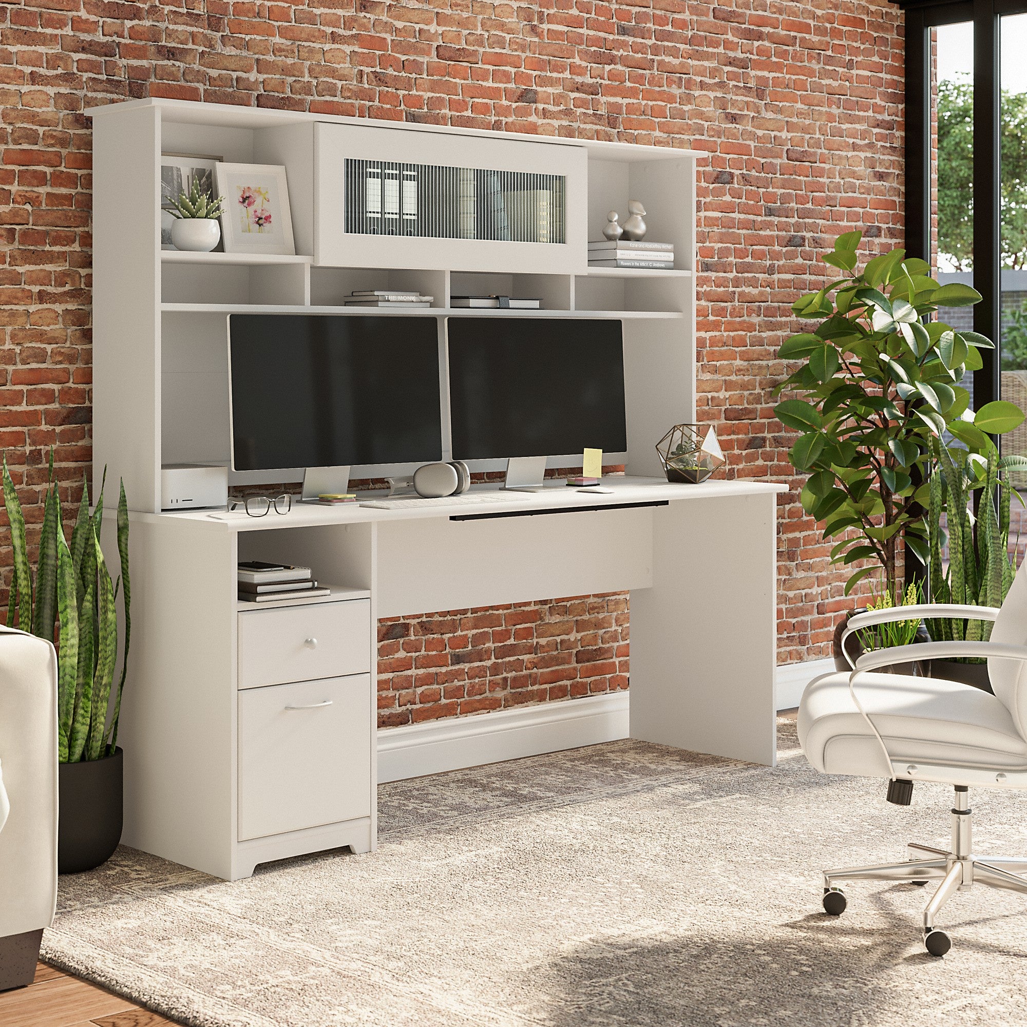 Bush Furniture Cabot 72W Computer Desk with Hutch