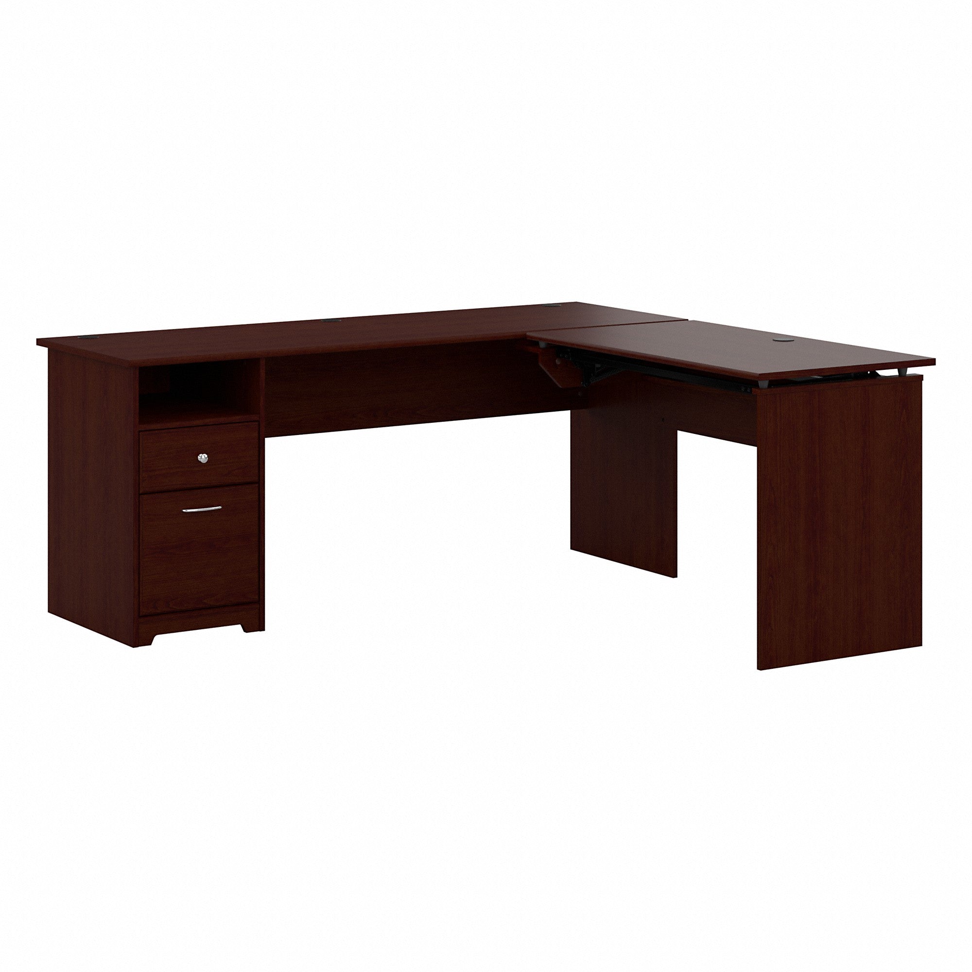 Bush Furniture Cabot 72W 3 Position Sit to Stand L Shaped Desk