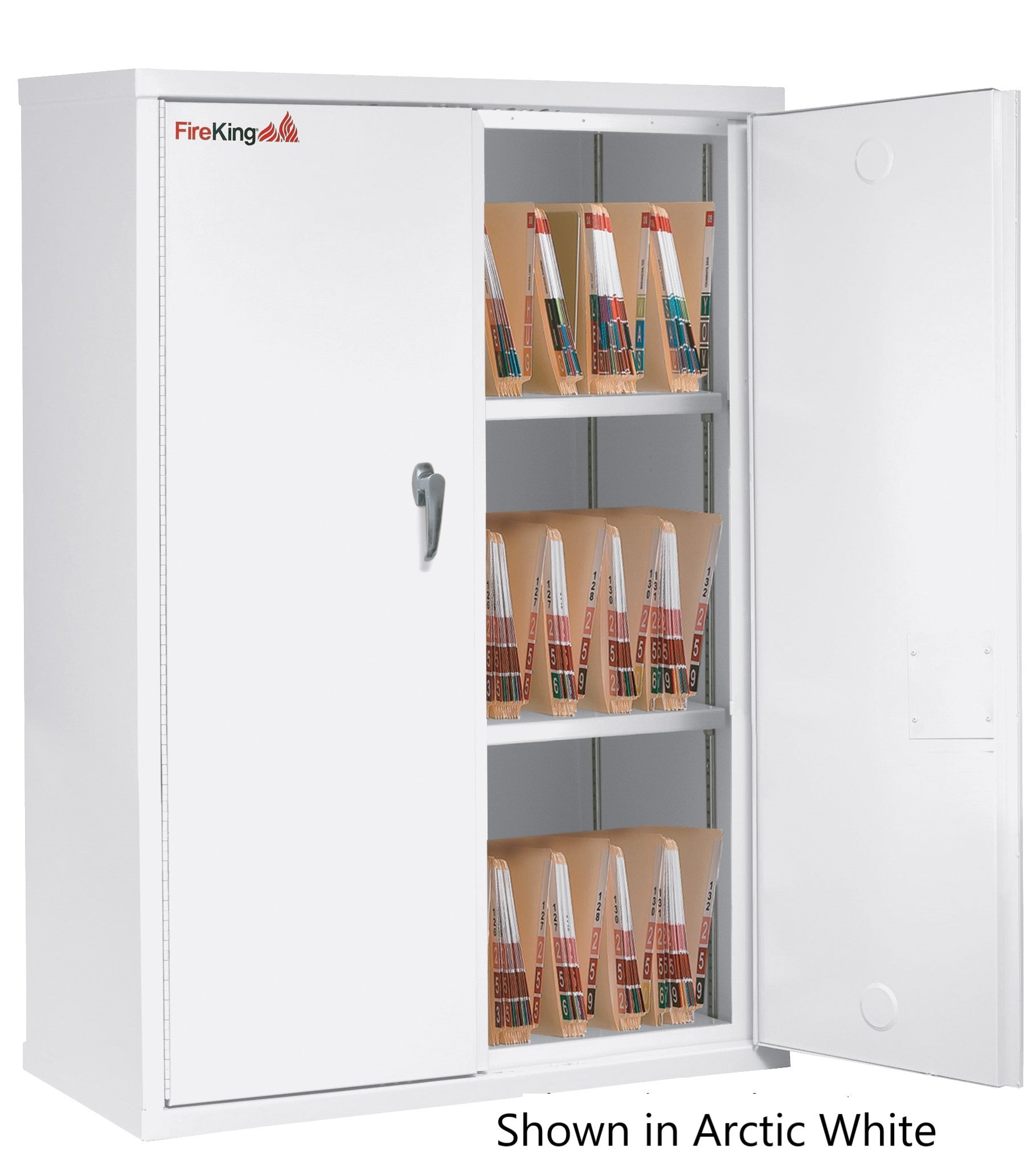 Fire Resistant - Double door storage cabinet with letter end tab inserts - 44&quot;H