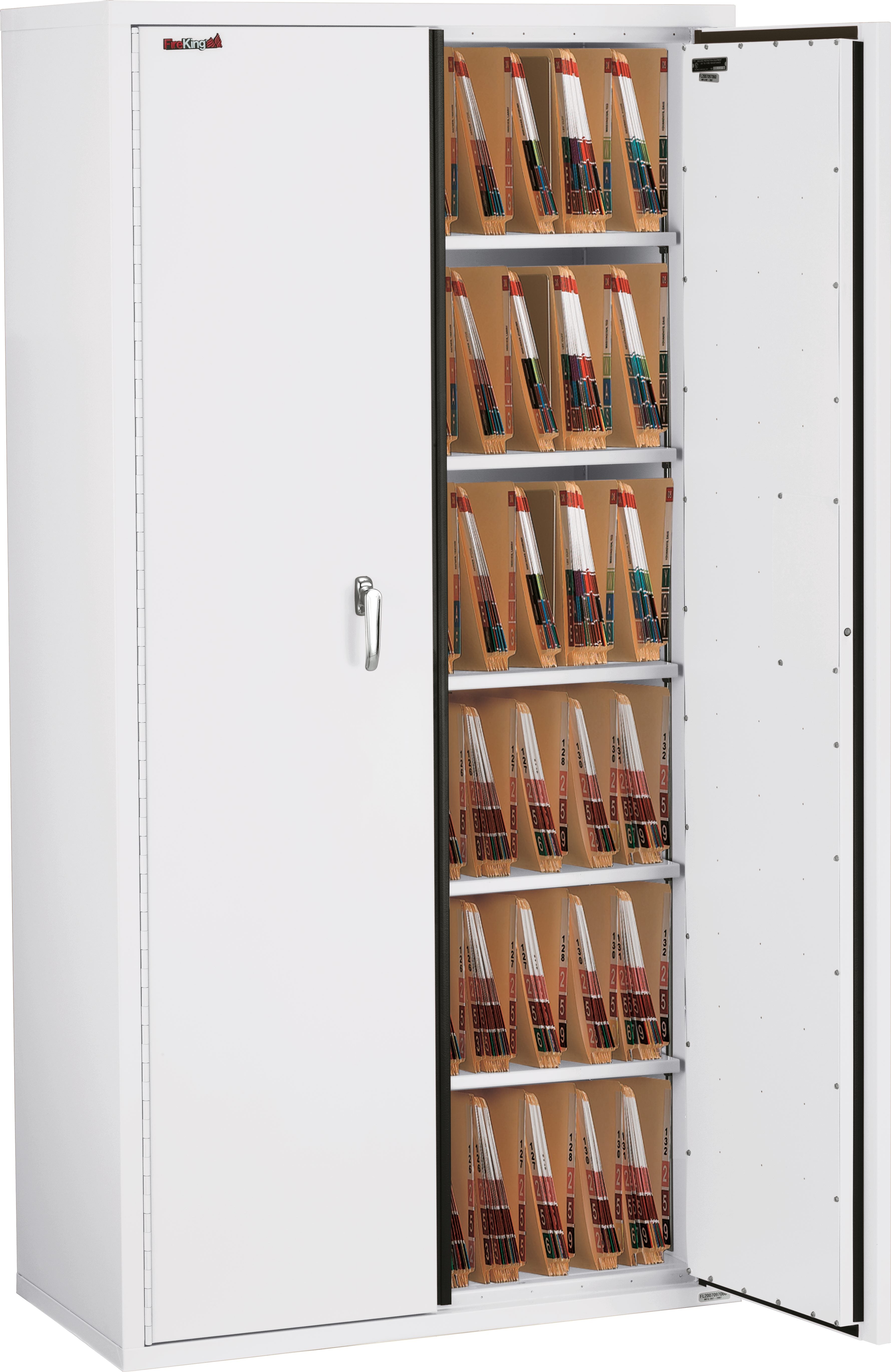 Fire Resistant - Double door storage cabinet with letter end tab inserts - 72"H