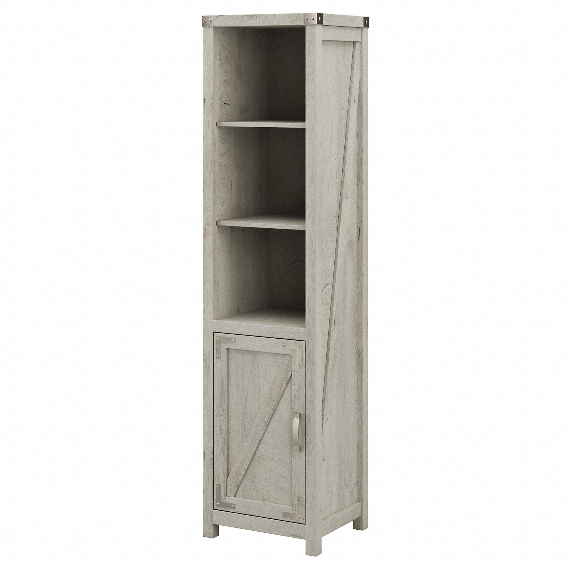 kathy ireland® Home by Bush Furniture Cottage Grove Tall Narrow 5 Shelf Bookcase with Door