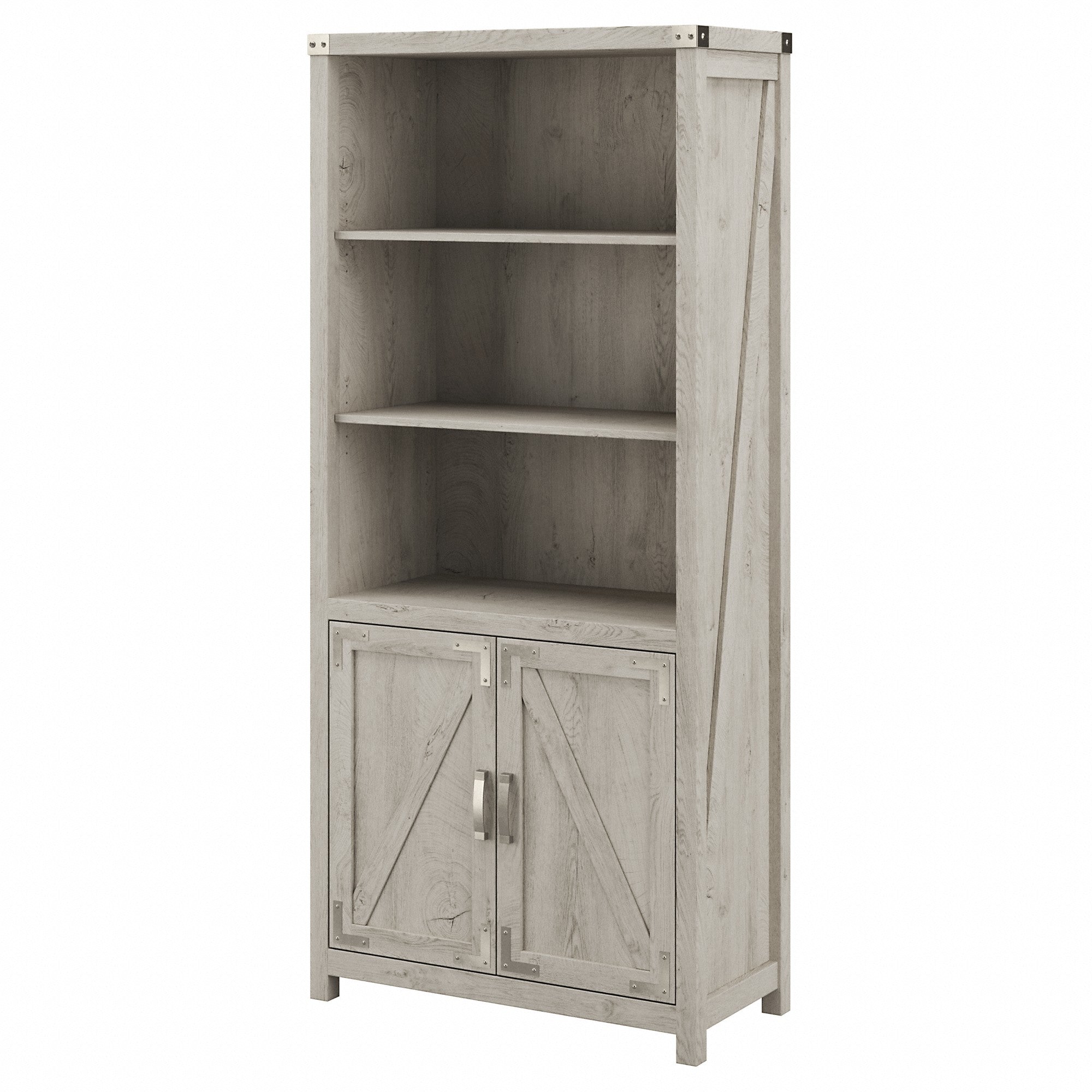 kathy ireland® Home by Bush Furniture Cottage Grove Tall 5 Shelf Bookcase with Doors