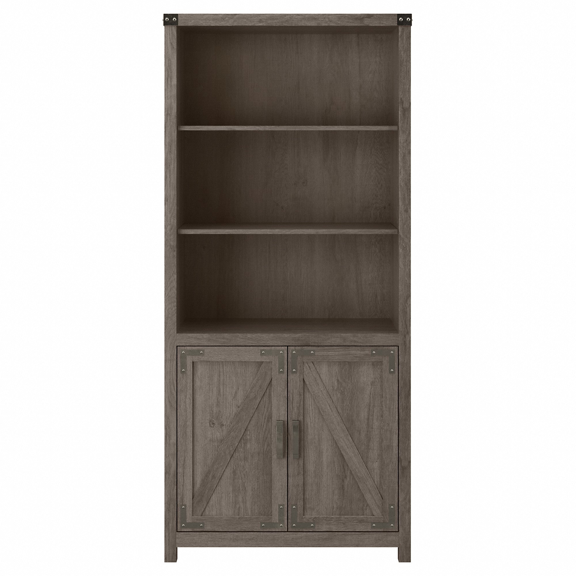 kathy ireland® Home by Bush Furniture Cottage Grove Tall 5 Shelf Bookcase with Doors