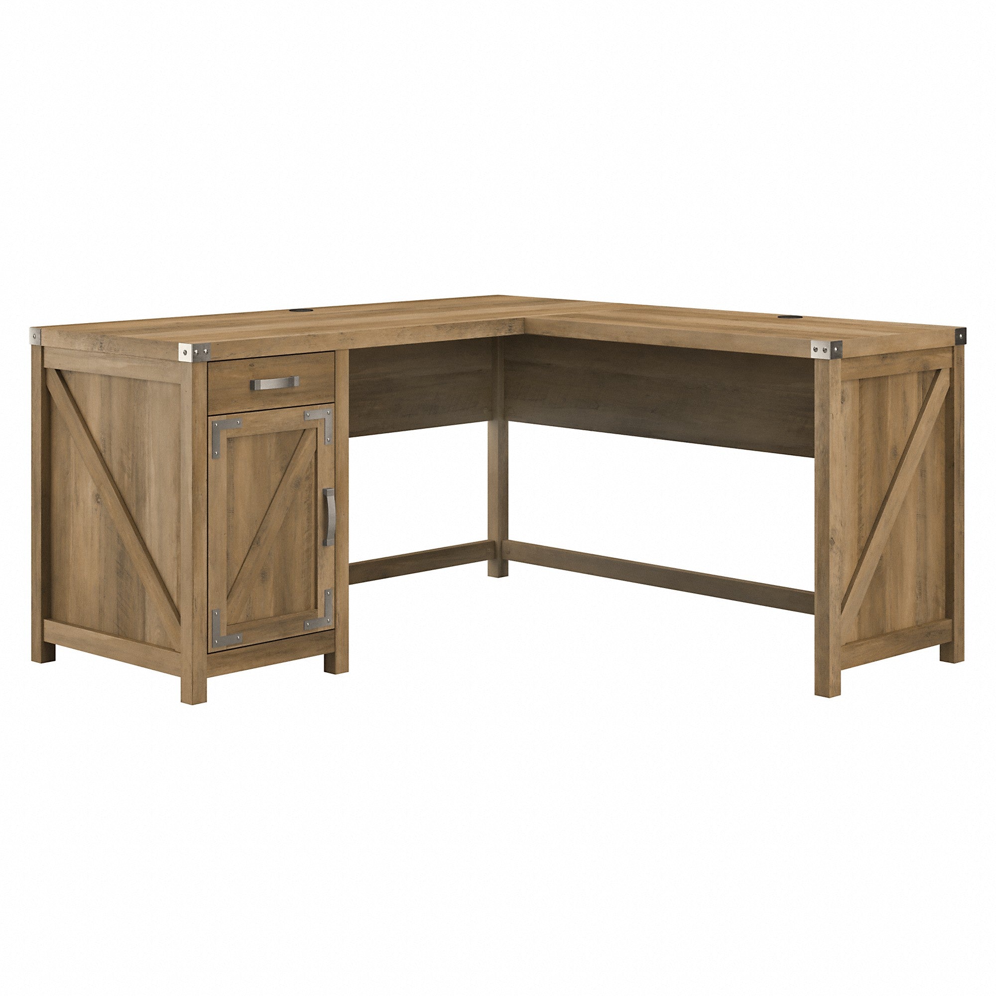 kathy ireland® Home by Bush Furniture Cottage Grove 60W L Shaped Desk with Drawer and Storage Cabinet