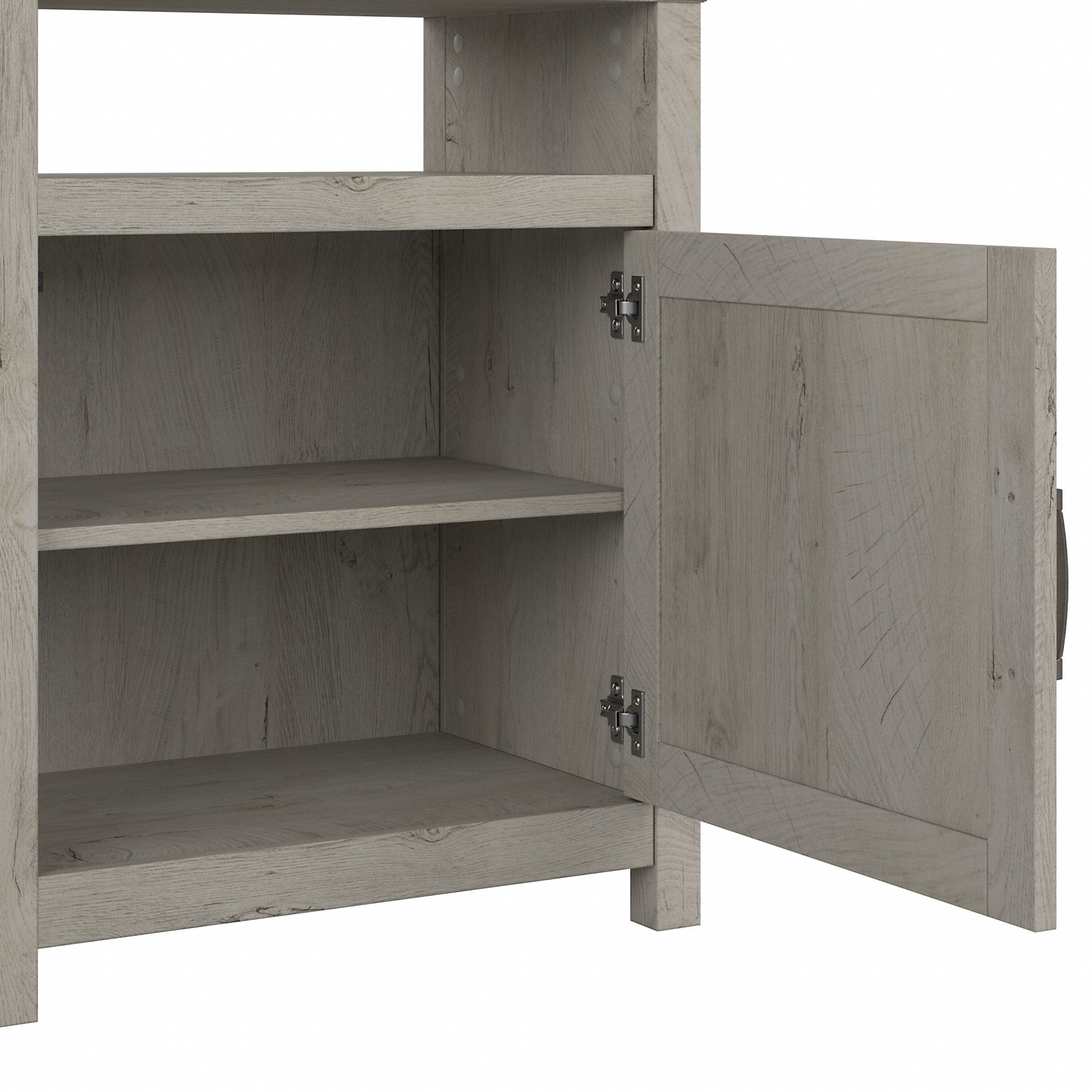 kathy ireland® Home by Bush Furniture Cottage Grove Farmhouse TV Stand for 70 Inch TV with 5 Shelf Bookcases with Doors