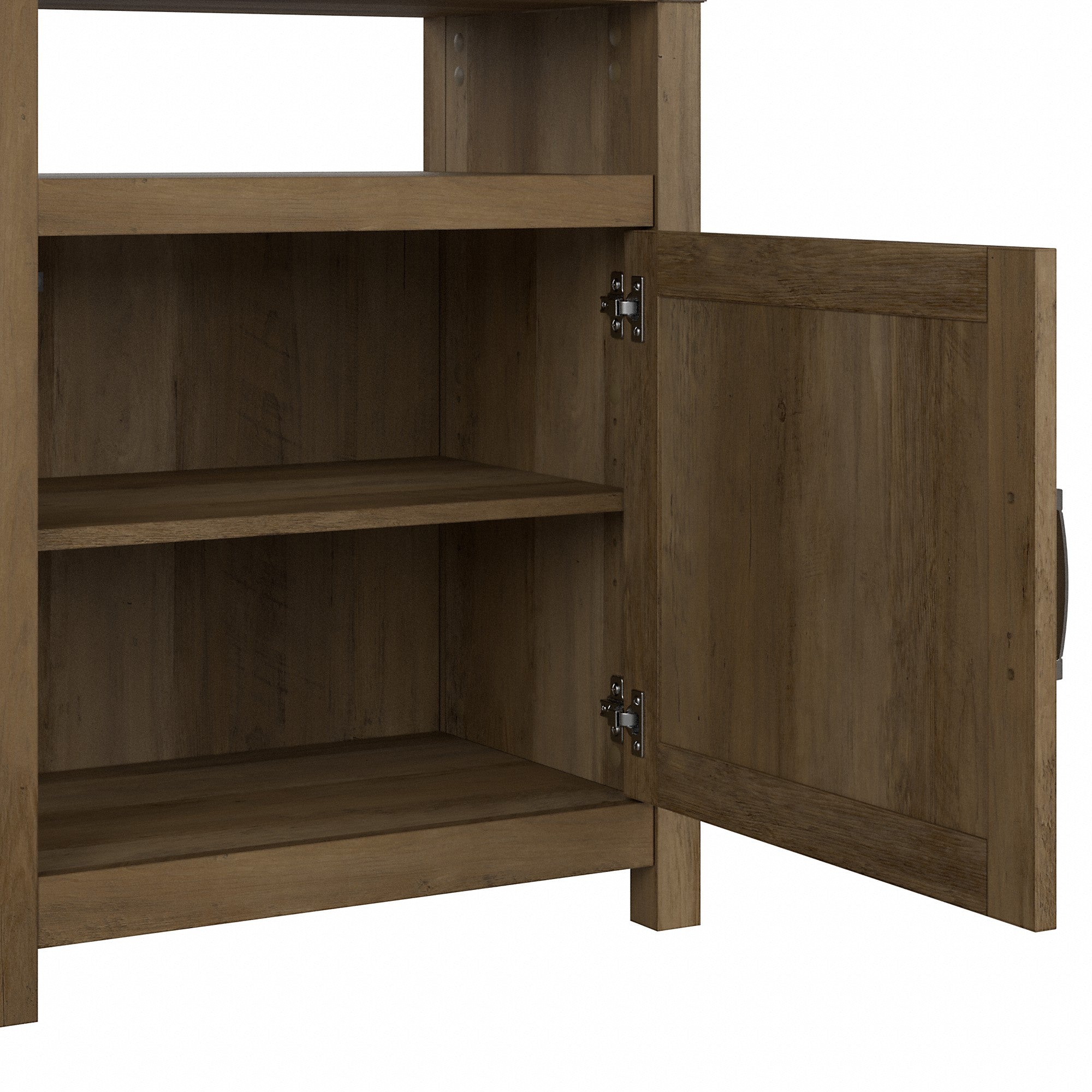 kathy ireland® Home by Bush Furniture Cottage Grove Farmhouse TV Stand for 70 Inch TV with 5 Shelf Bookcases with Doors