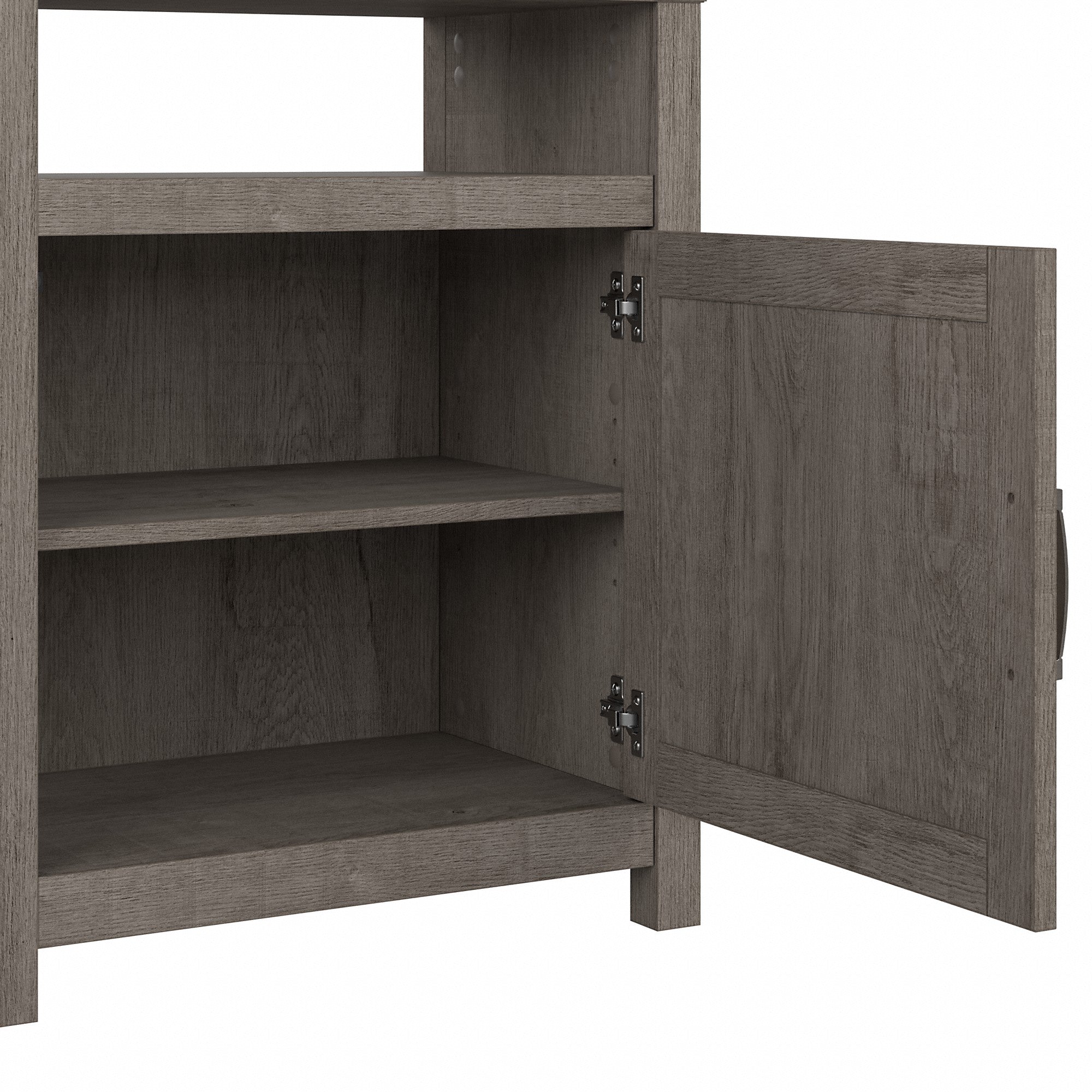 kathy ireland® Home by Bush Furniture Cottage Grove Farmhouse TV Stand for 70 Inch TV with 5 Shelf Bookcases with Doors