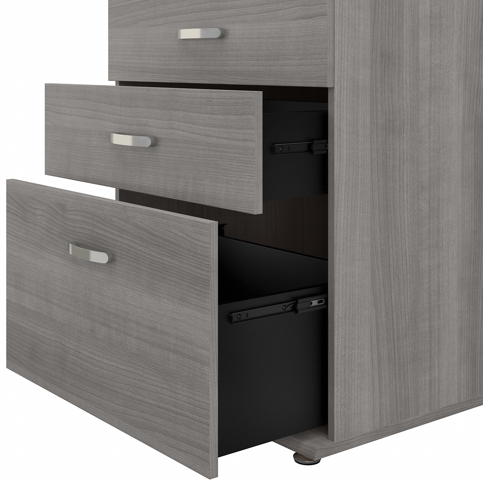 Bush Business Furniture Universal 6 Piece Modular Closet Storage Set with Floor and Wall Cabinets