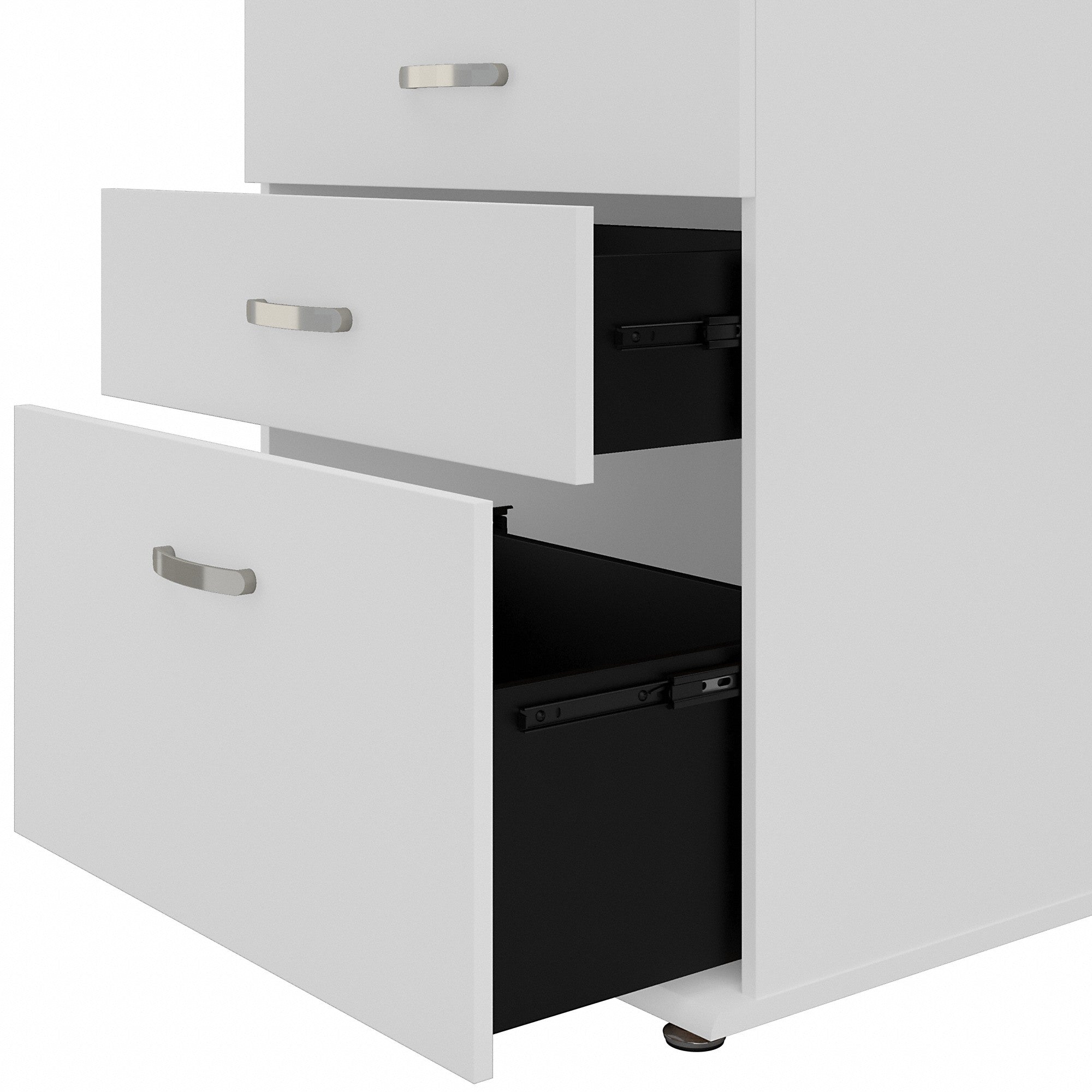 Bush Business Furniture Universal 5 Piece Modular Closet Storage Set with Floor and Wall Cabinets