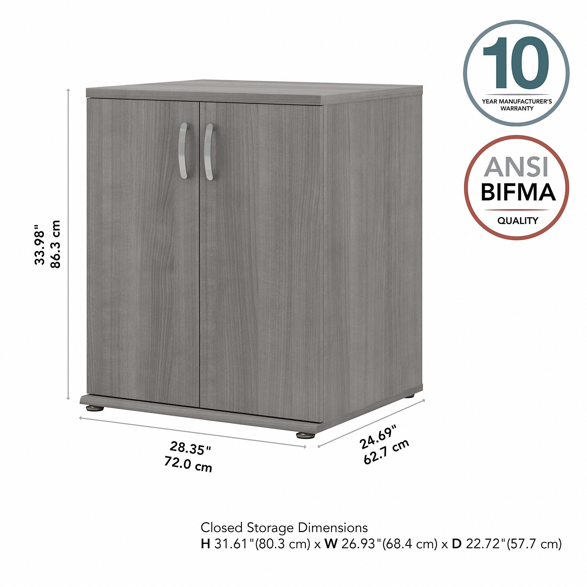 Bush Business Furniture Universal Closet Organizer with Doors and Shelves